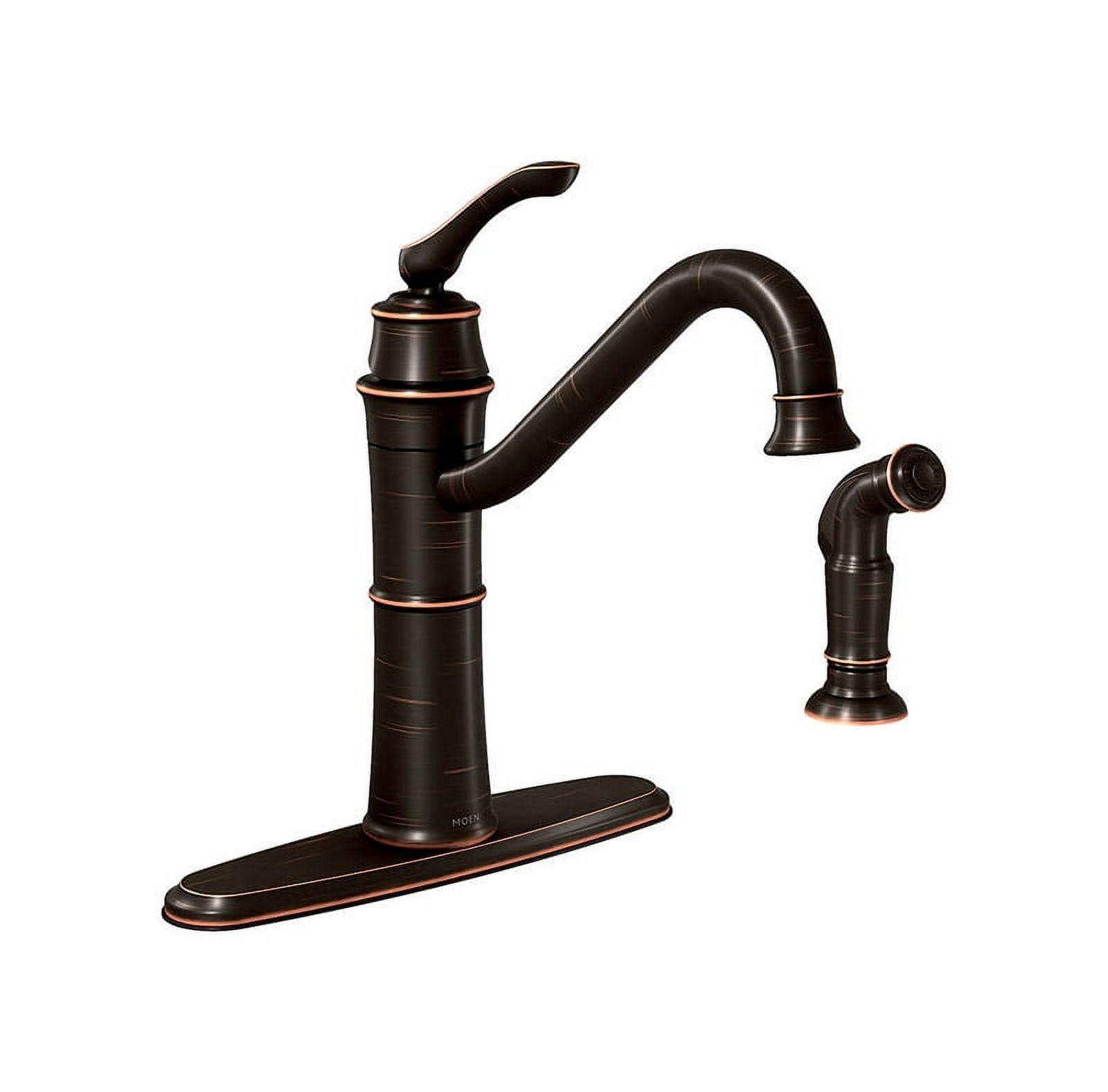 Moen Wetherly One Handle High Arc Kitchen Faucet with Deck Mount Side Sprayer