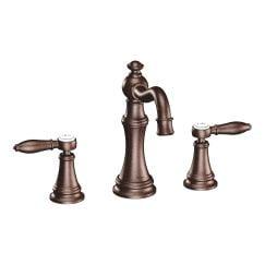 Elegant 7.5" Polished Nickel Widespread Bathroom Faucet in Oil Rubbed Bronze