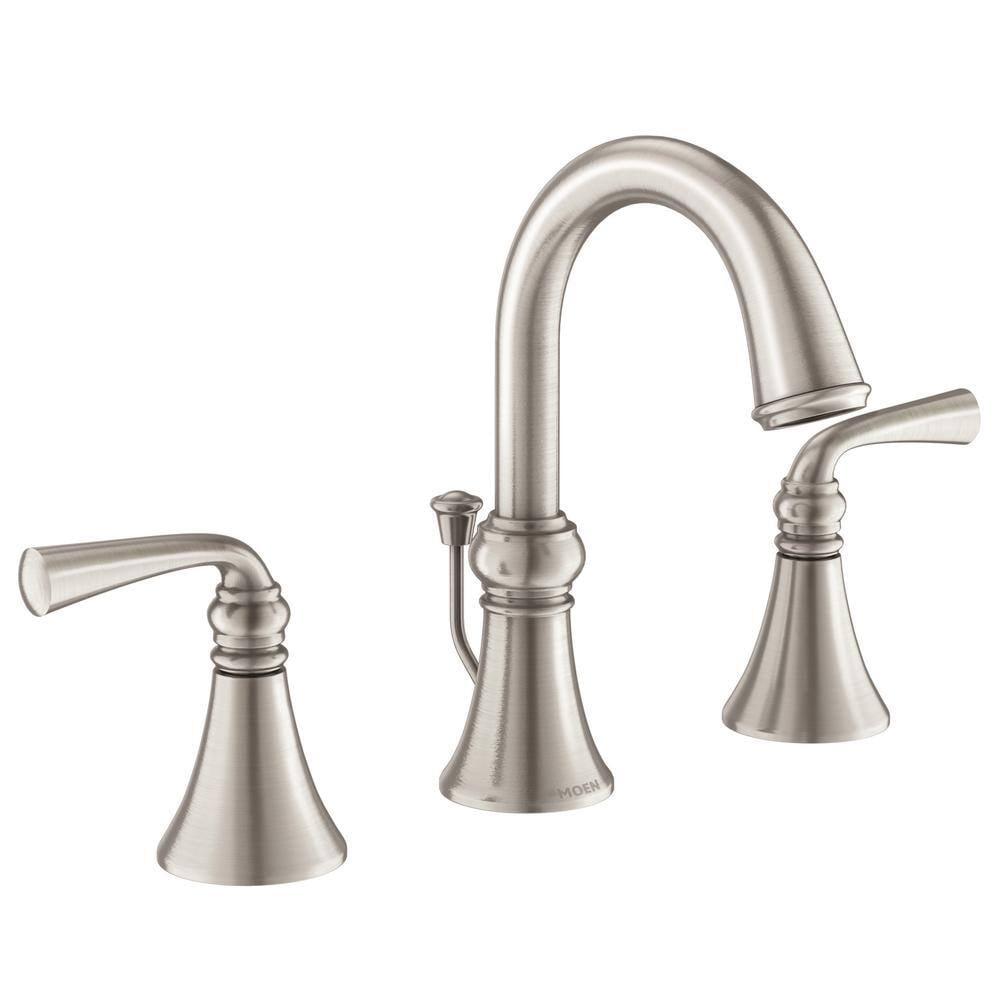 Moen Wetherly High-Arc Widespread Bathroom Faucet with Drain Assembly