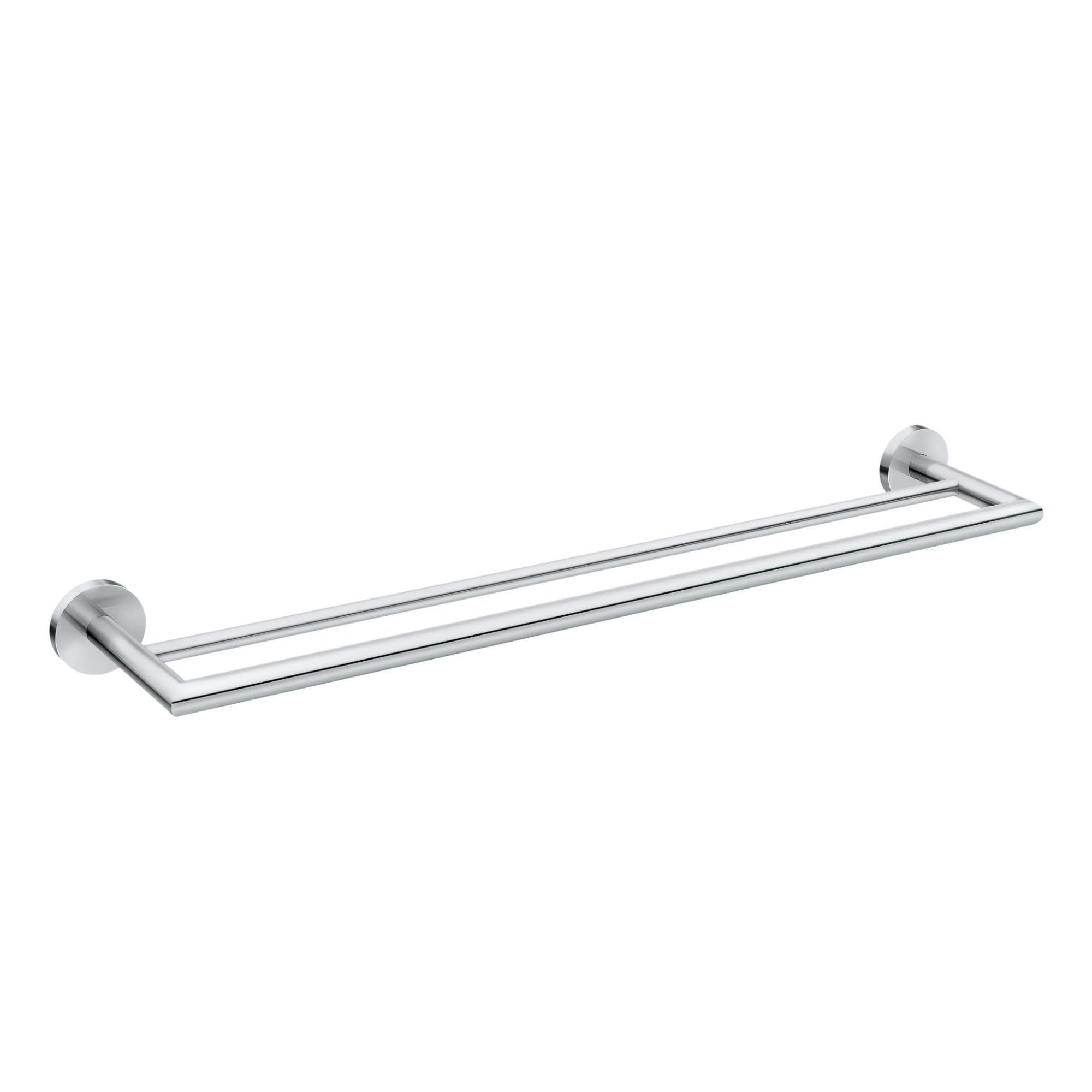 Arlys 24-Inch Chrome Wall Mounted Double Towel Bar