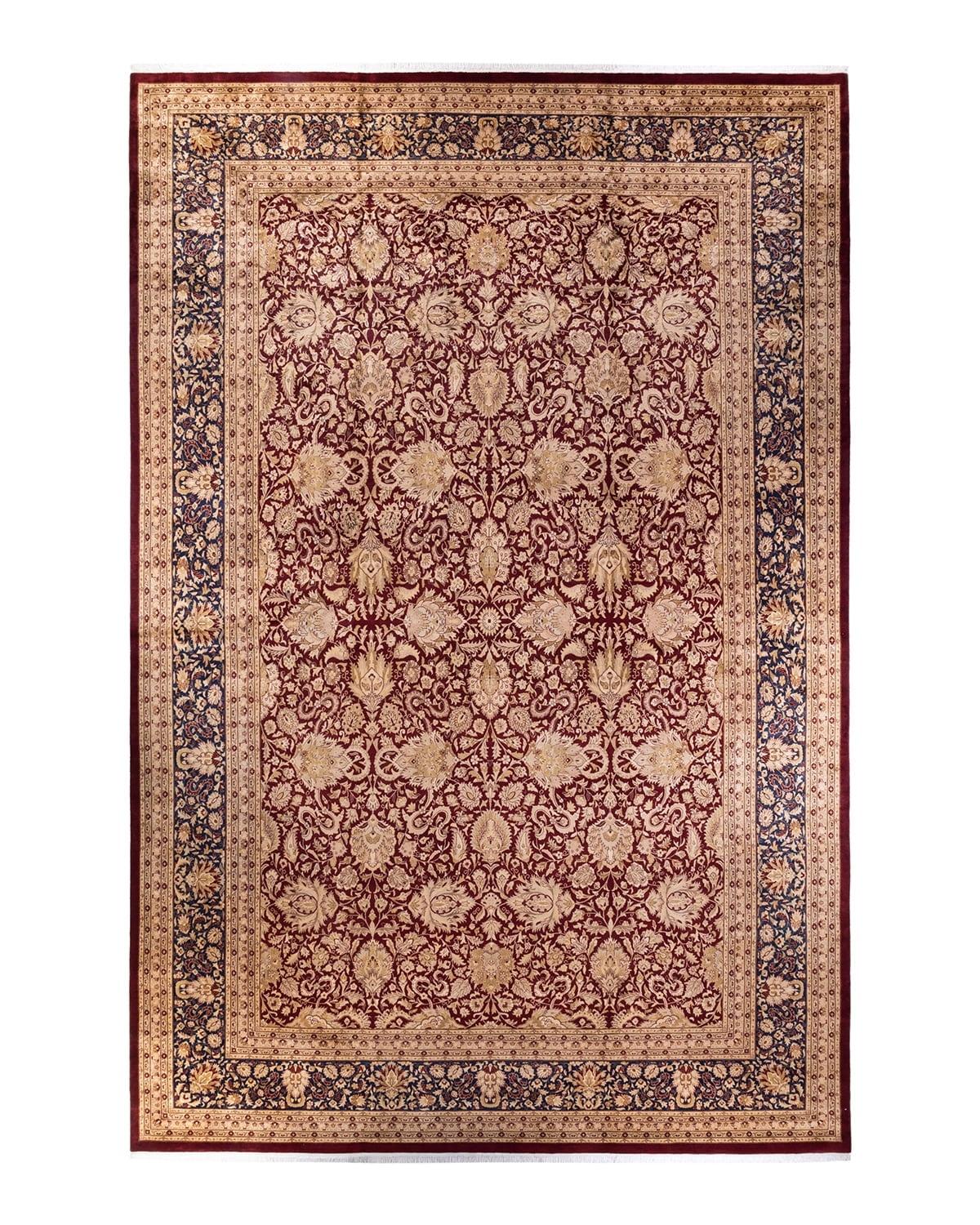 Hand-Knotted Red Wool Traditional 8' x 10' Area Rug