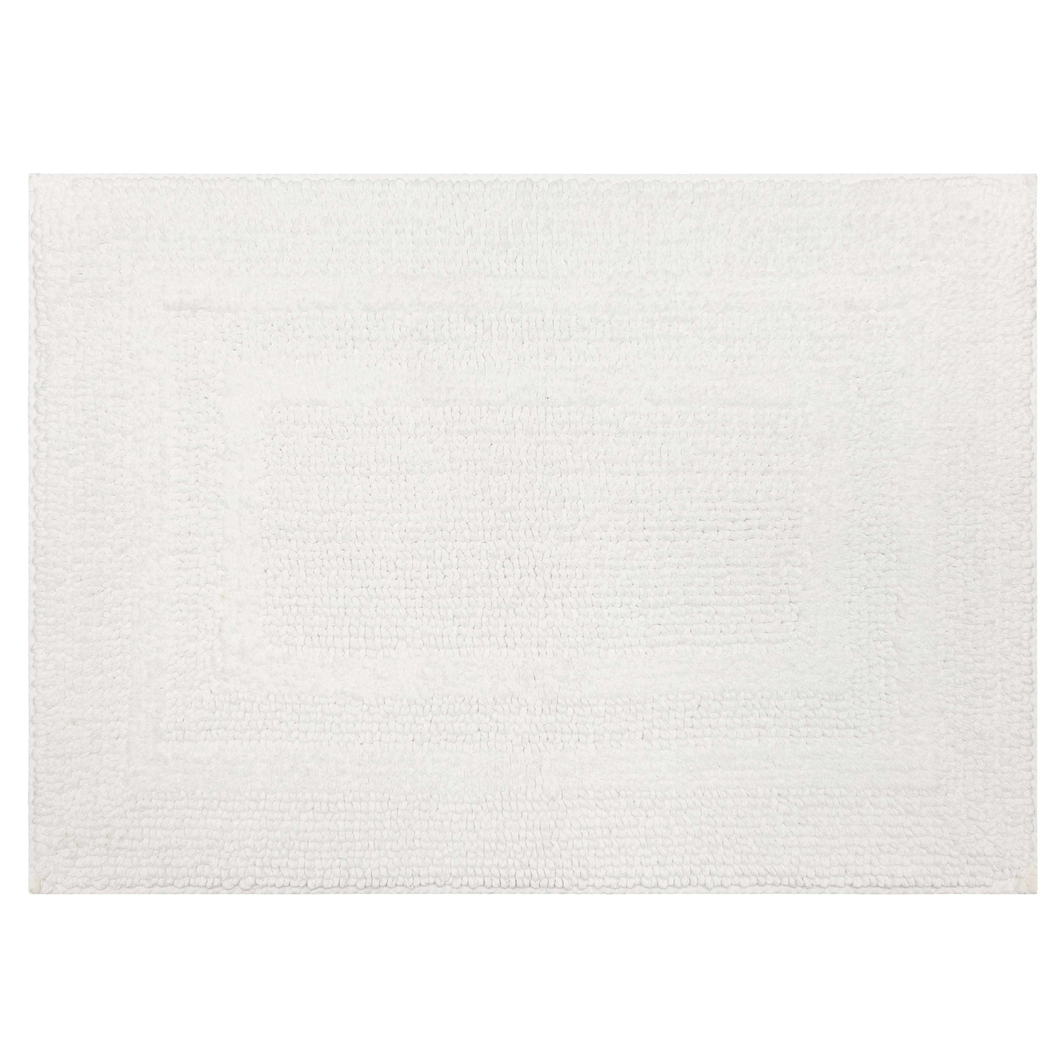Mohawk Cotton Bath Mat Soft Absorbent Quick Dry Machine Washable Bathroom Mat, White, 17" x 24"