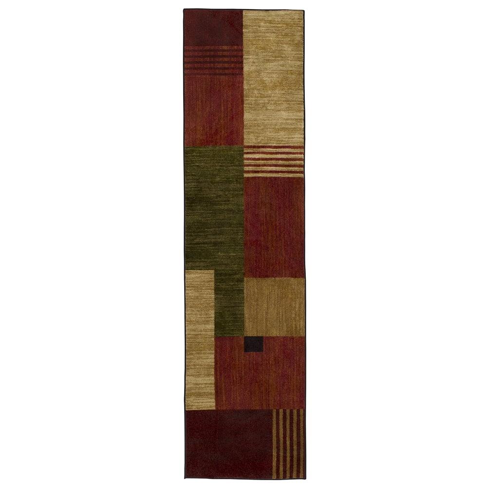 Modern Geometric Multicolor Synthetic Runner Rug, 2' x 5'