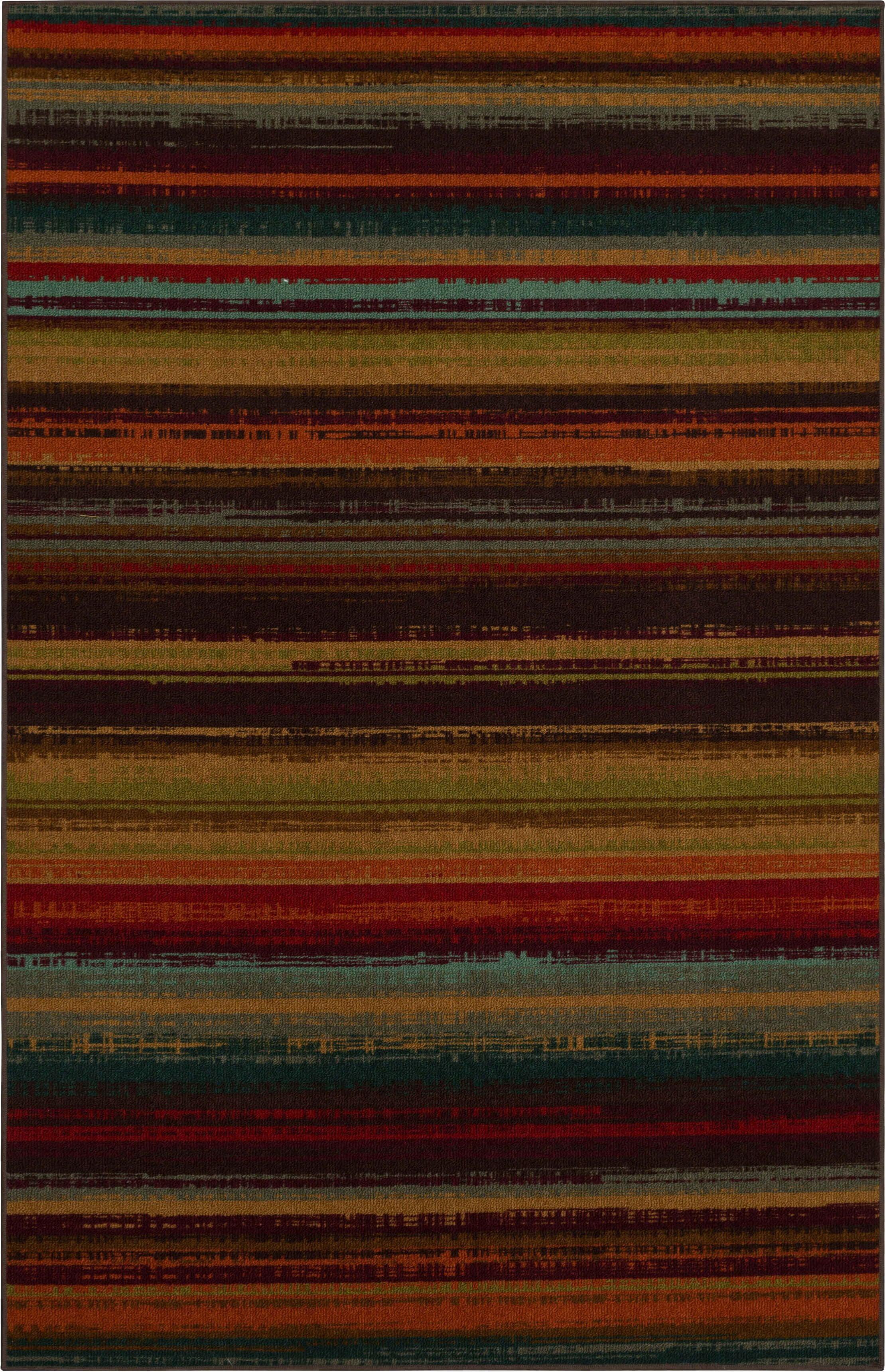 Mohawk Home Avenue Stripe Multi Low Pile Non-Slip Stain/Fade Resistant Indoor Area Rug, 4' x 6'