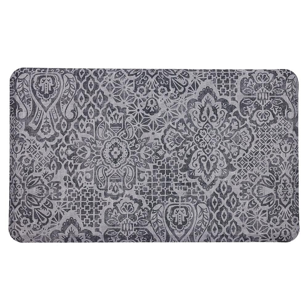 Mohawk Home Dri-Pro Cushion Kitchen Mat, Damask Nouveau, Grey, 1' 6" X 2' 6"
