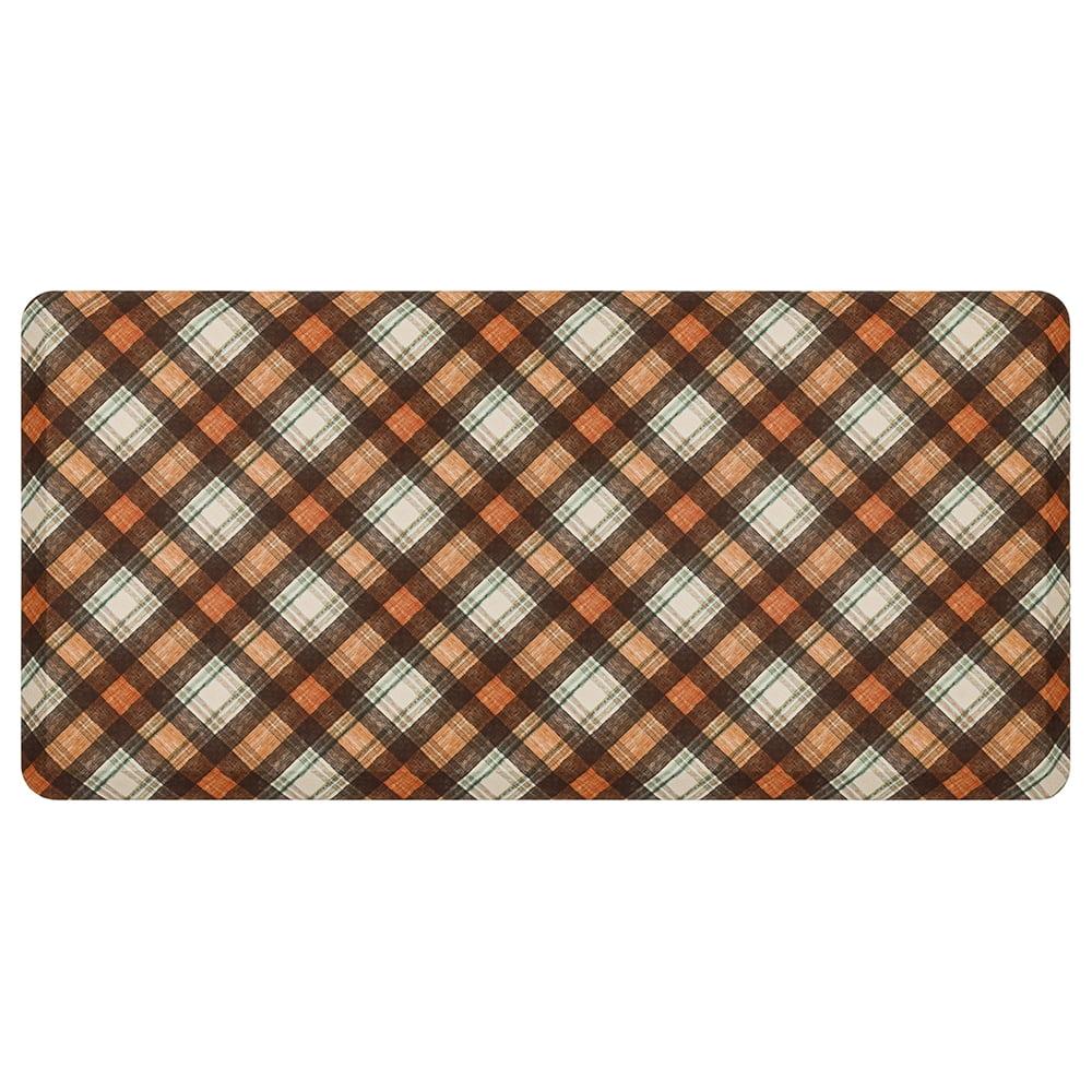 Mohawk Home Harvest Chalk Plaid Dri-Pro Deluxe Cushion Mat, Multi, 1' 8" x 3' 6"