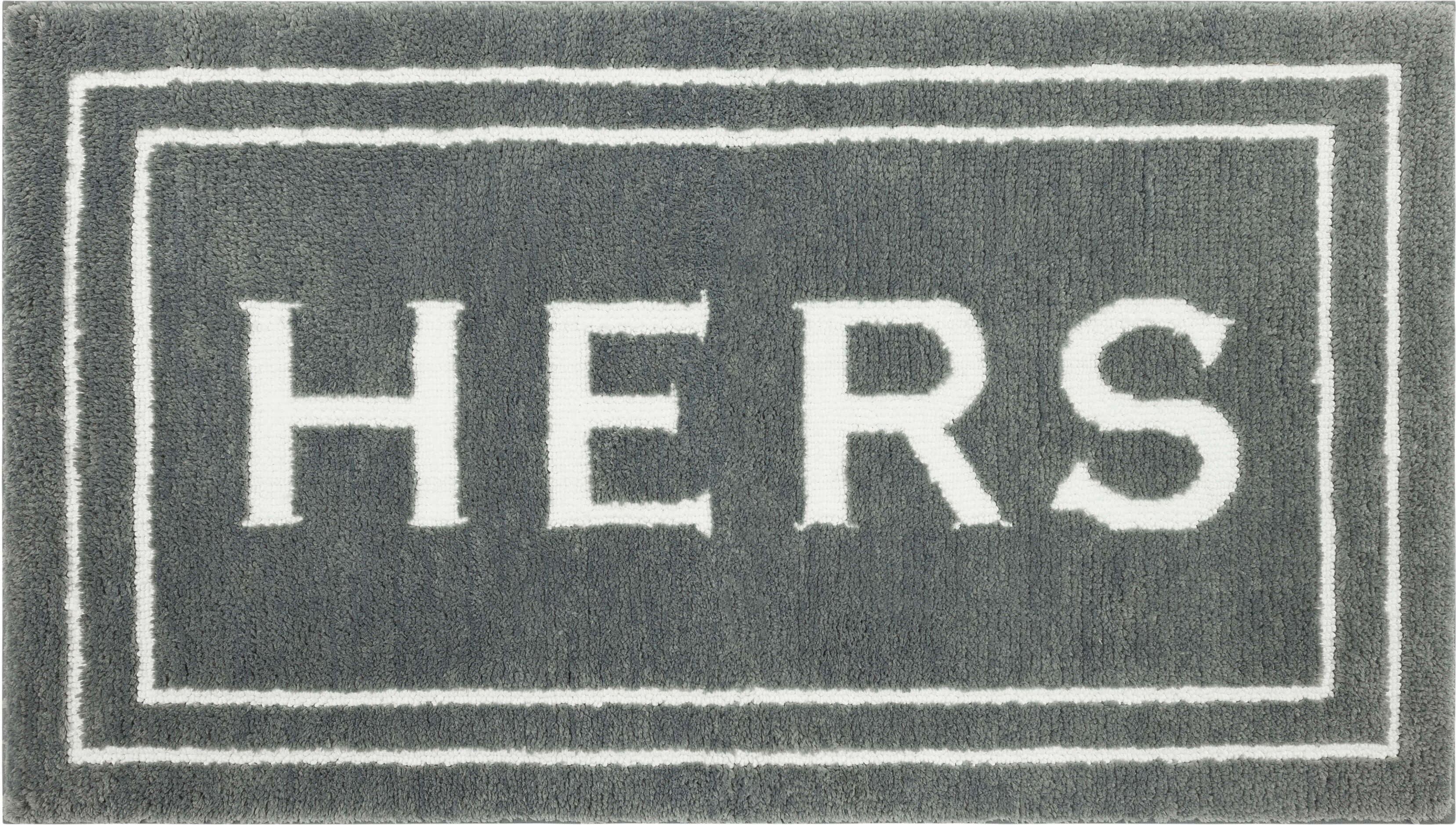 Mohawk Home Hers Knited Washable Polyester Non-Slip Bath Mat, Pewter, 1'8" x 2'10"