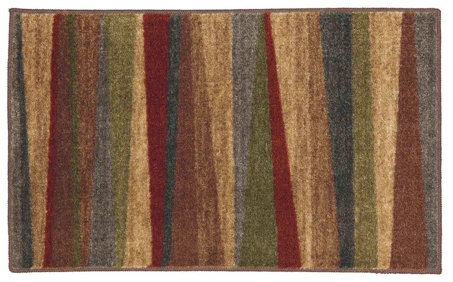 Mayan Sunset Modern 2'x3' Blue Stripe Silk-Blend Area Rug