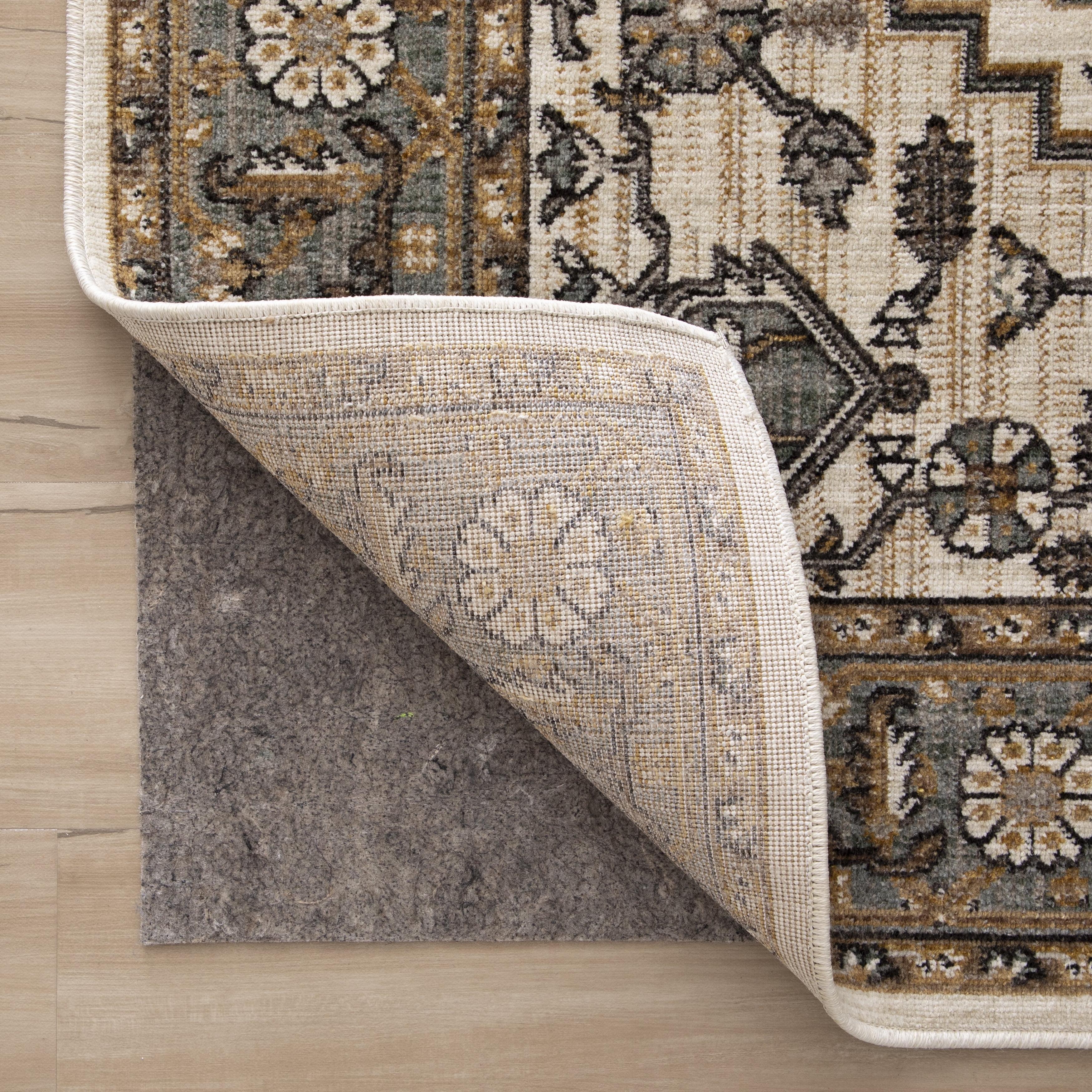 Karastan 2'x4' Scatter Reversible Pet Proof Rug Pad Gray: Skid-Resistant Rectangle Carpet Pad, Polyester, 24"x48"