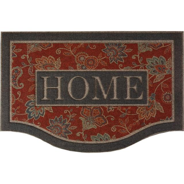 Mohawk 2'x3' 'Home' Ornamental Entry Mat Cozy Jacobean Red/Gray: Indoor Traditional Floral Door Mat, Recycled Rubber