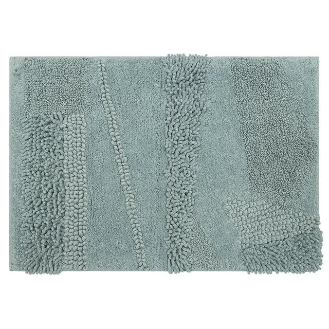 Mohawk Home Plush Cotton Fade/Stain Resistant Non-slip Machine Washable Bath Mat, Glacier, 1' 9" x 2' 10"