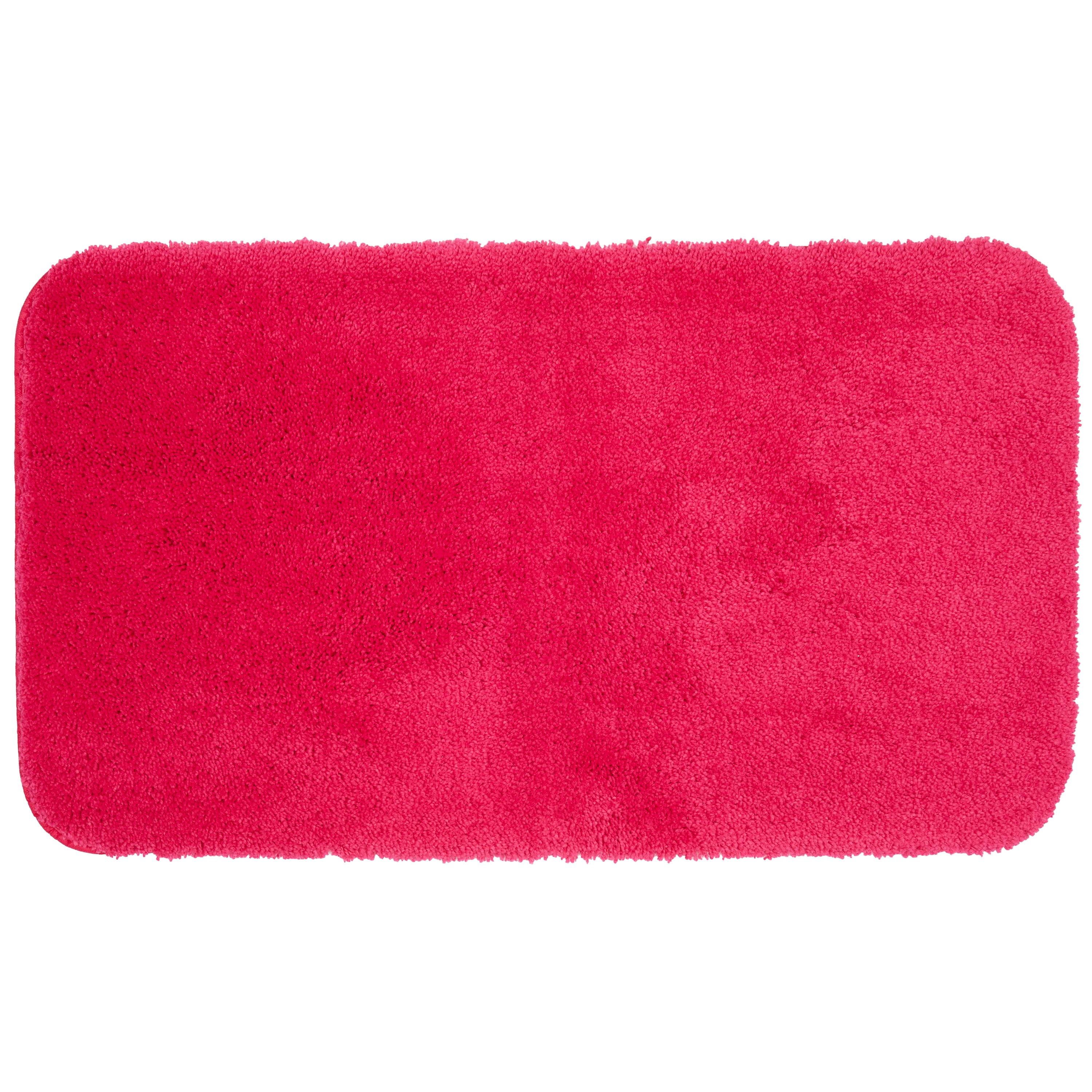 Pure Perfection Raspberry Pink Nylon Bath Rug 34" x 20"