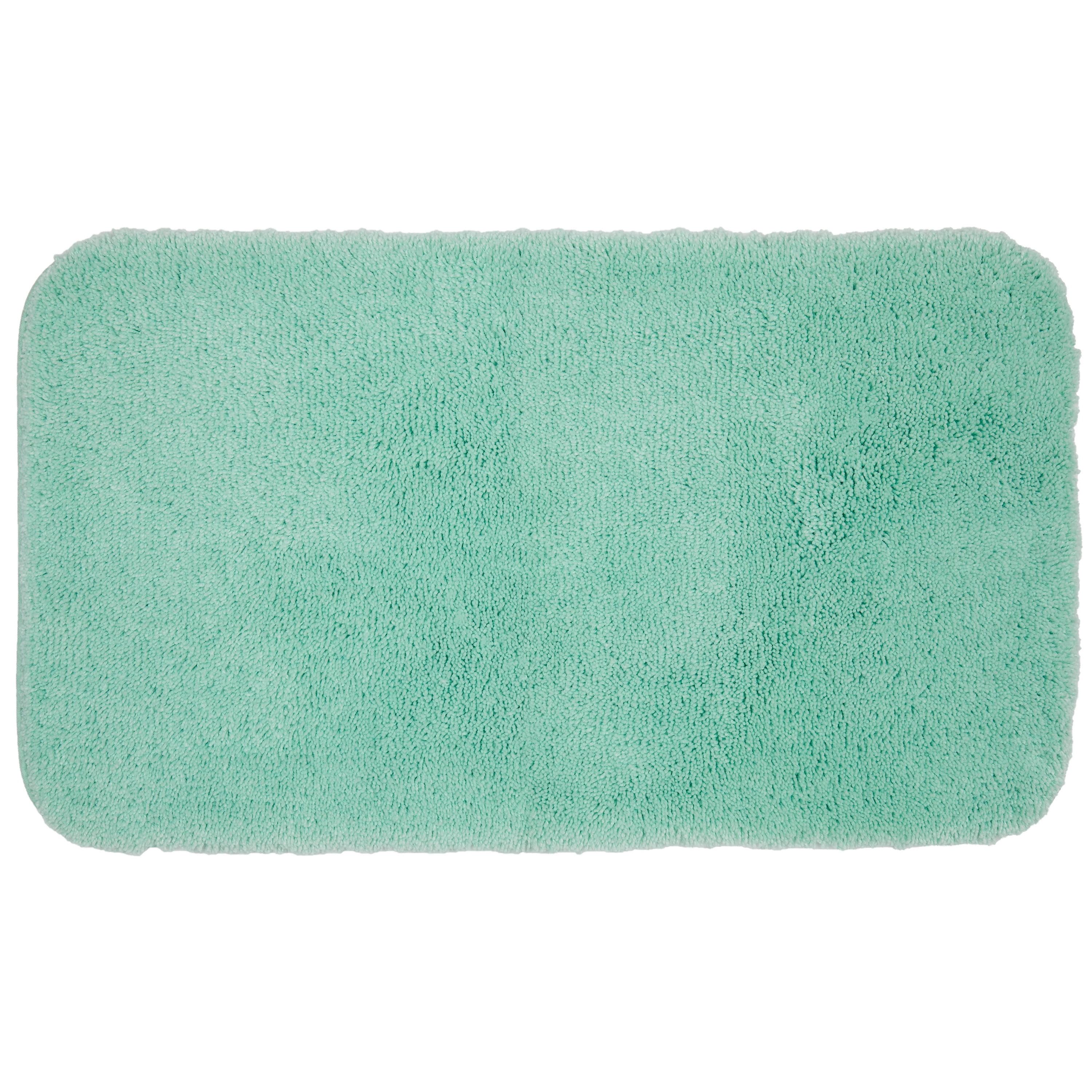 Mint Green Plush Bath Rug, 24" x 17"