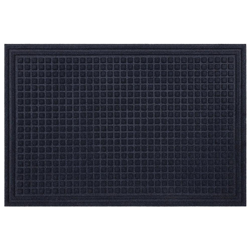 Playful Blue Waffle Grid Rubber Door Mat 3' x 4'