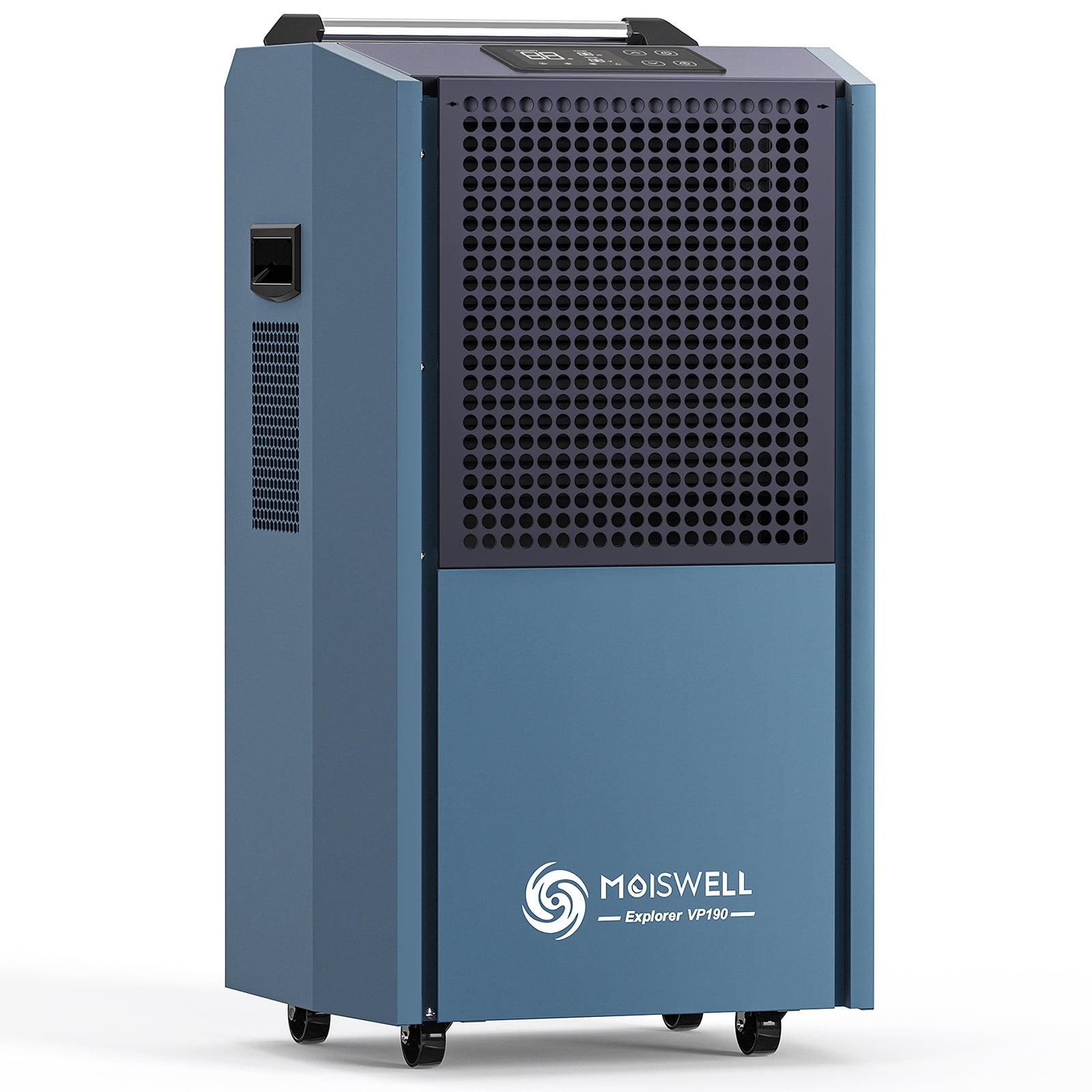 Moiswell 190 Pints Blue Metal Commercial Dehumidifier with Pump