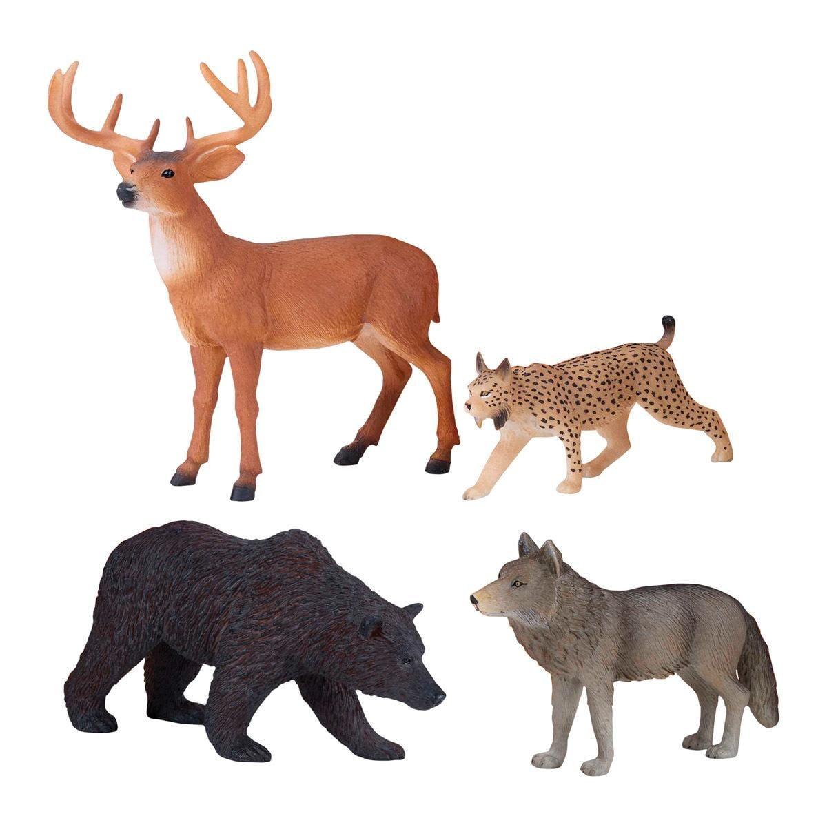 Hand-Painted Woodland Wildlife Animal Figurine Set