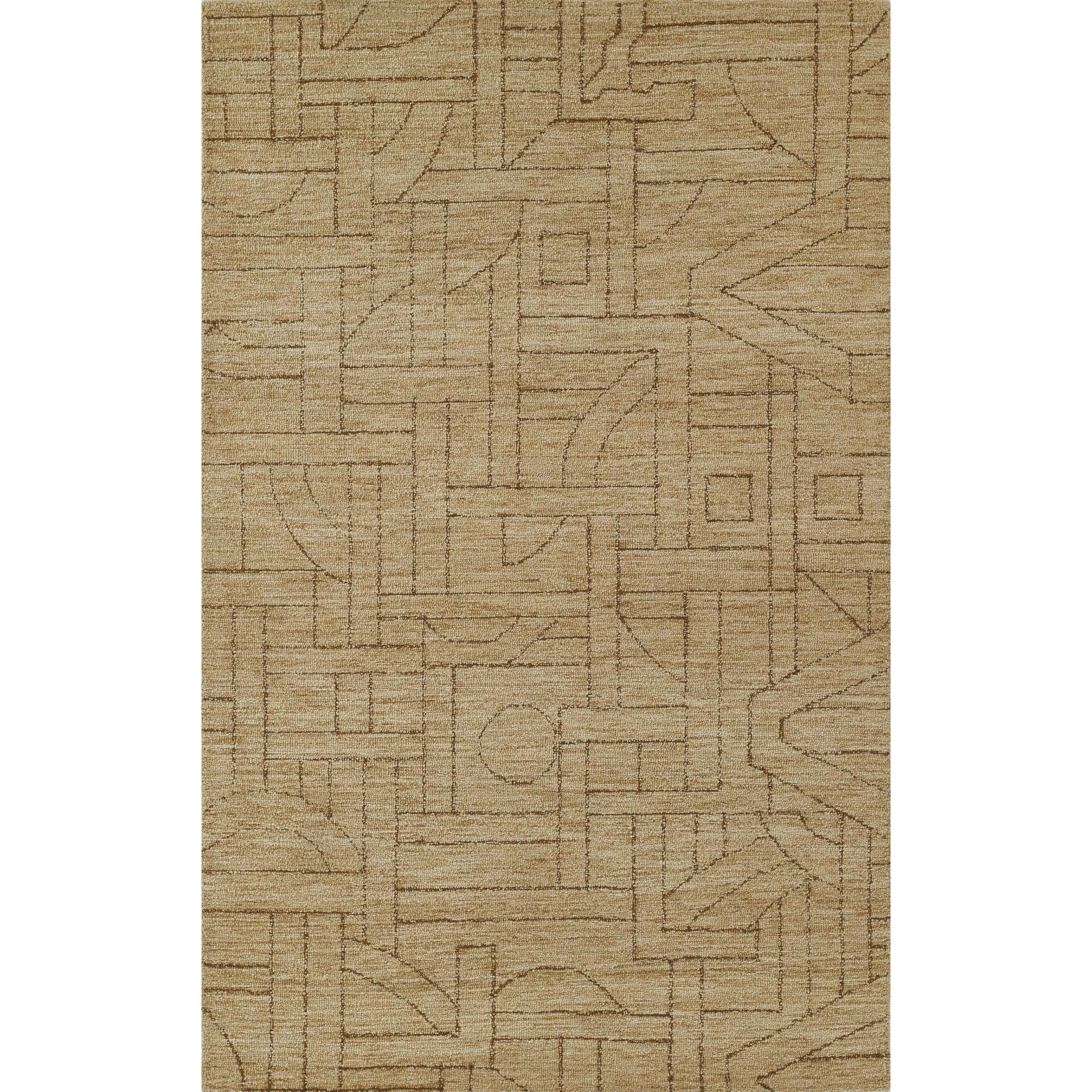 Momeni 2'3"x8' Teppe Rowan Handtufted Runner Rug Natural: Wool, Geometric Pattern, Low Pile, Indoor Use, Handmade