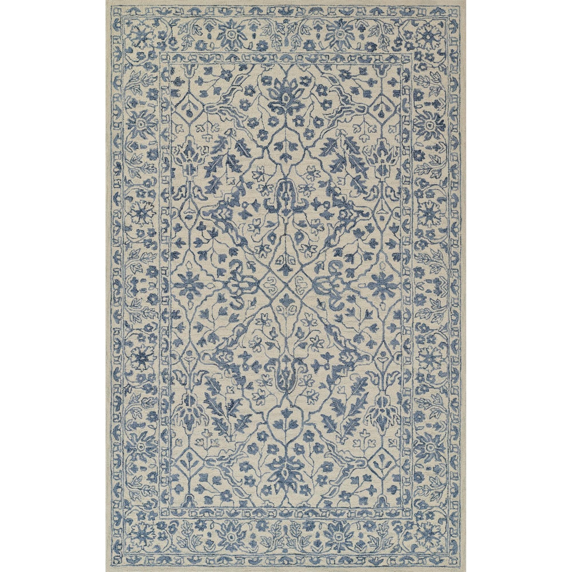 Momeni 2'x3' Leiden Ikat Otis Handtufted Accent Rug Ivory: Wool, Medium Pile, Classic Pattern, Indoor Use