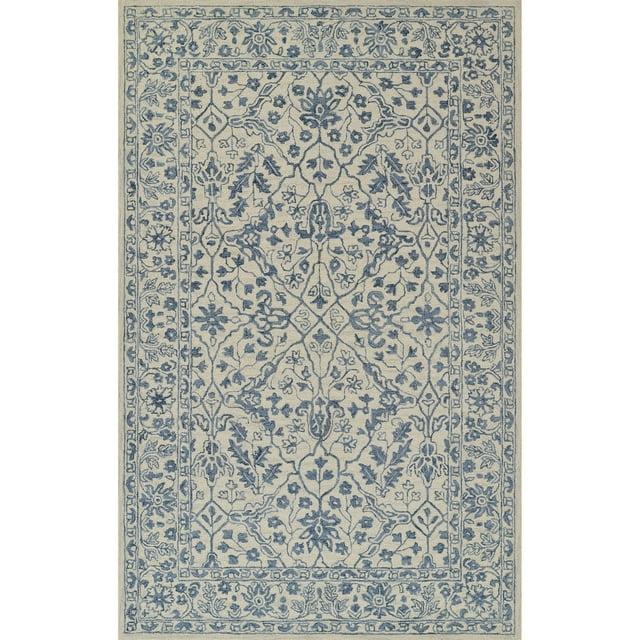Momeni 2'x3' Leiden Ikat Otis Handtufted Accent Rug Ivory: Wool, Medium Pile, Classic Pattern, Indoor Use