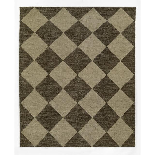 Momeni 9'x12' Willow Diamond Handwoven Area Rug Copper: Wool, Low Pile, Classic Pattern, Indoor Use, Handmade