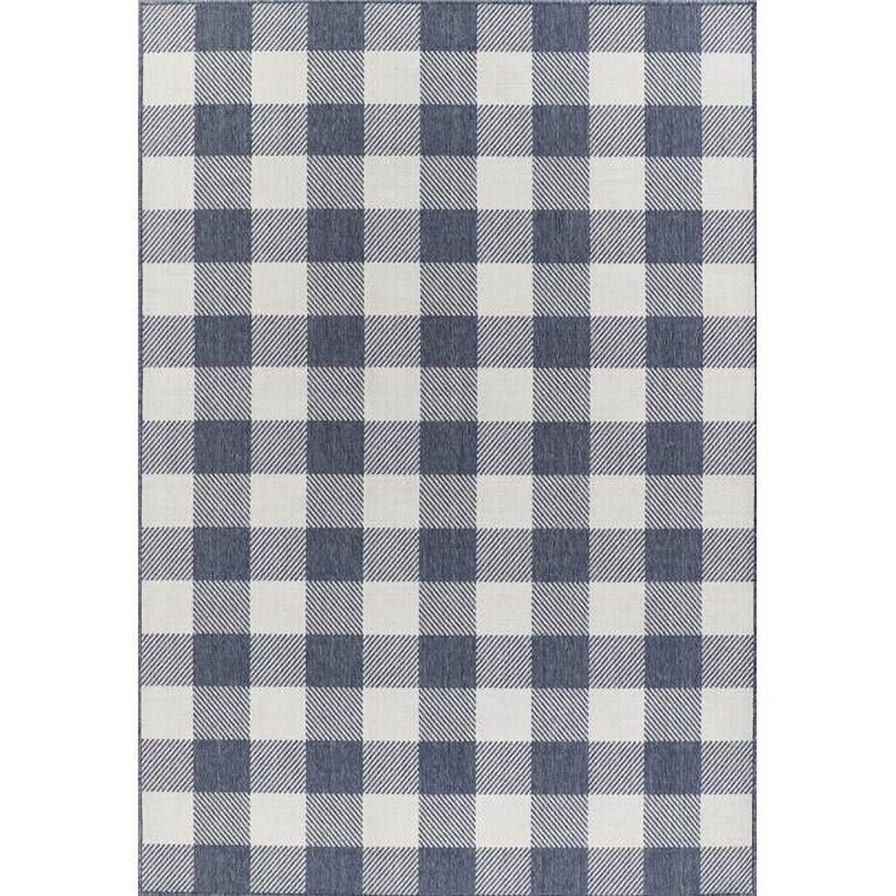 Elegant Gray Synthetic 94" x 130" Indoor/Outdoor Area Rug