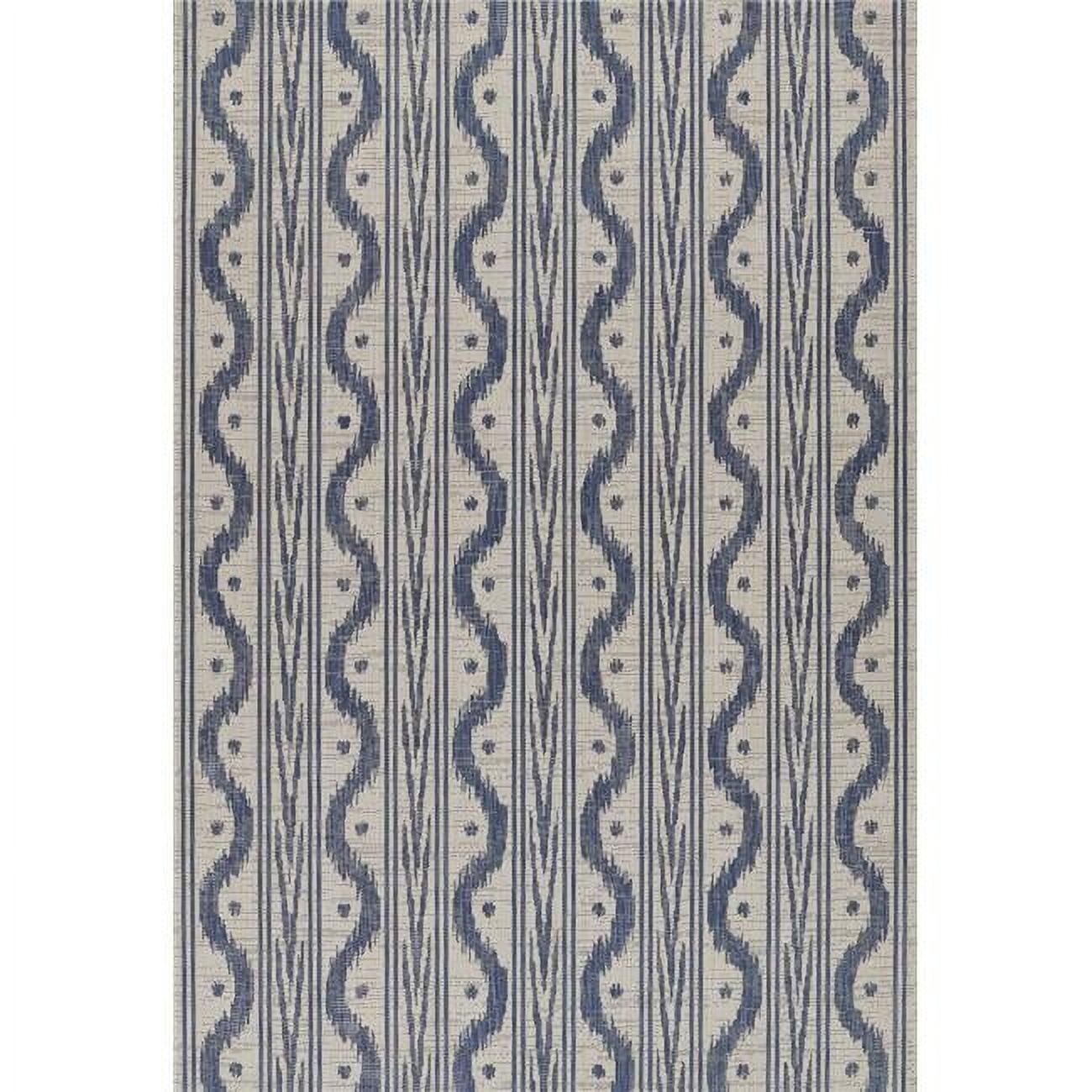 Momeni 9' x 12' Blue Geometric Outdoor Rug