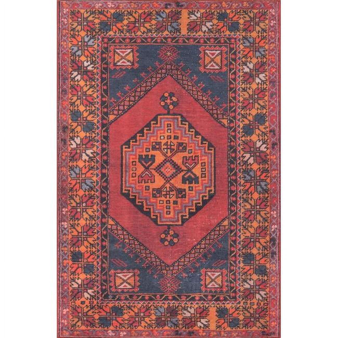 Momeni Afshar Polyester Machine Made Red Area Rug 5' X 7'6"