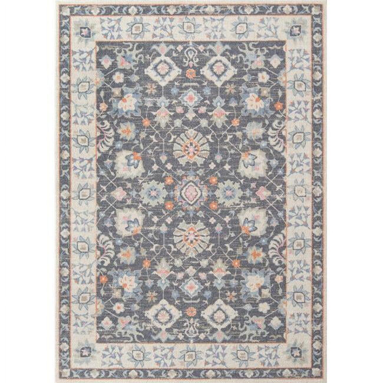 Momeni Anatolia Machine Made Wool and NylonCharcoal Area Rug 5'3" X 7'6"