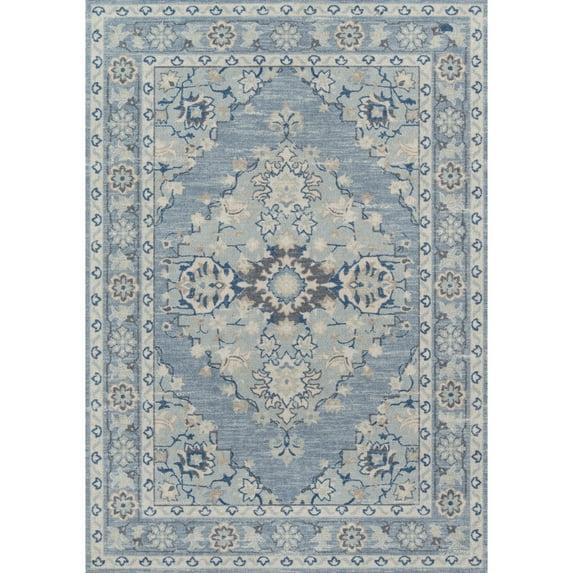 Momeni Anatolia Traditional Wool and Nylon Blue Area Rug 3'3" X 5'