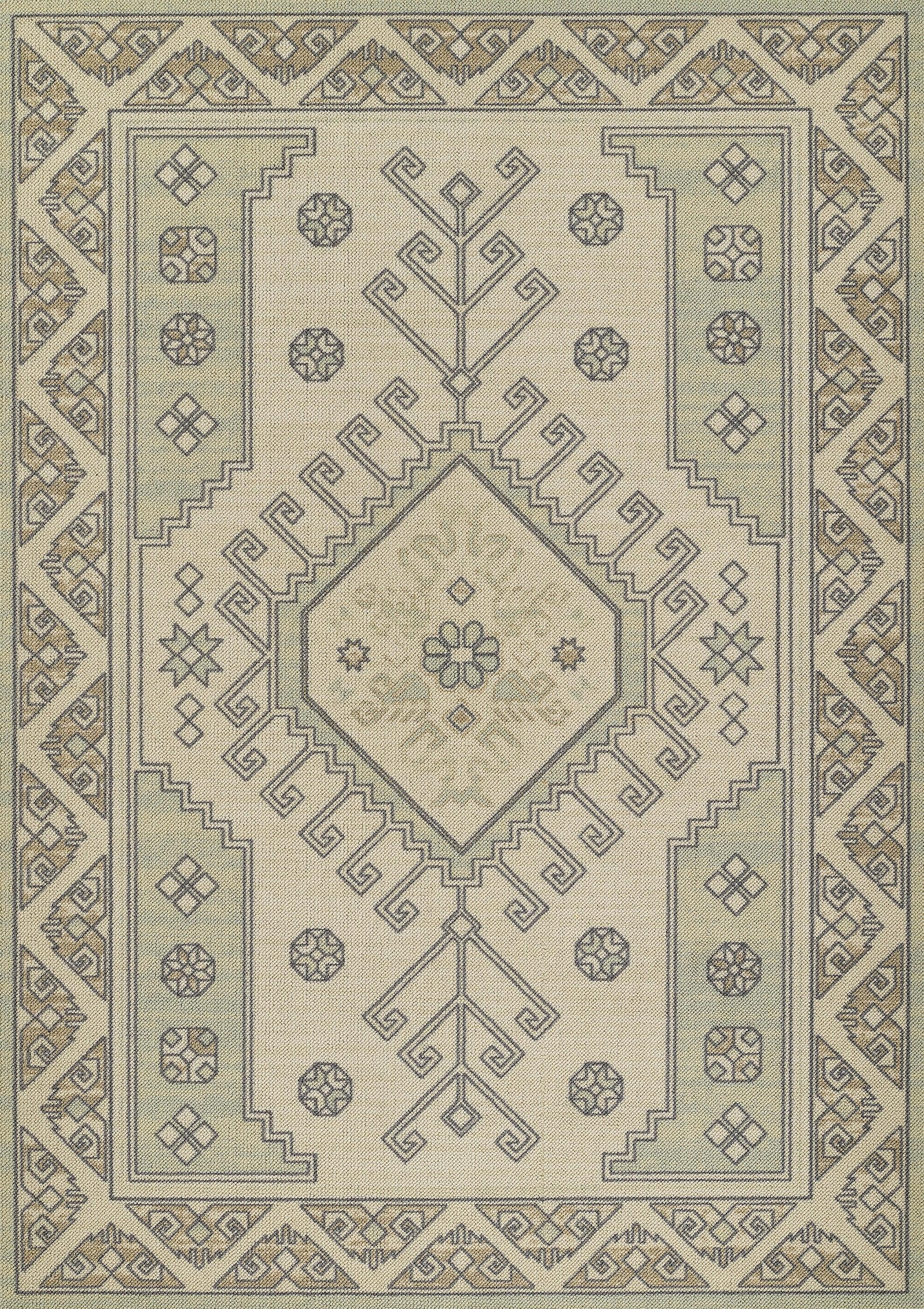 Momeni Anatolia Wool and Nylon Medallion Sage Area Rug 2'3" X 7'6" Runner