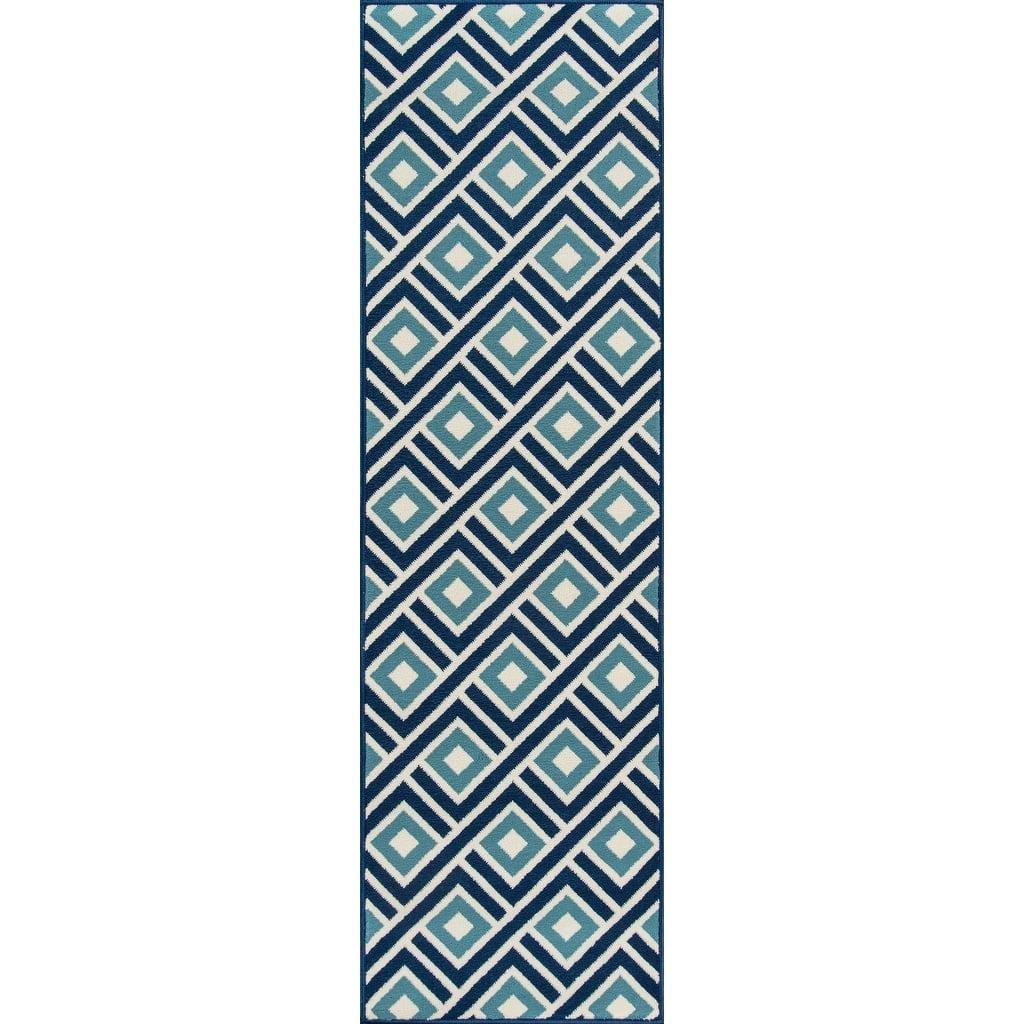 Indoor/Outdoor Blue Squares Rug