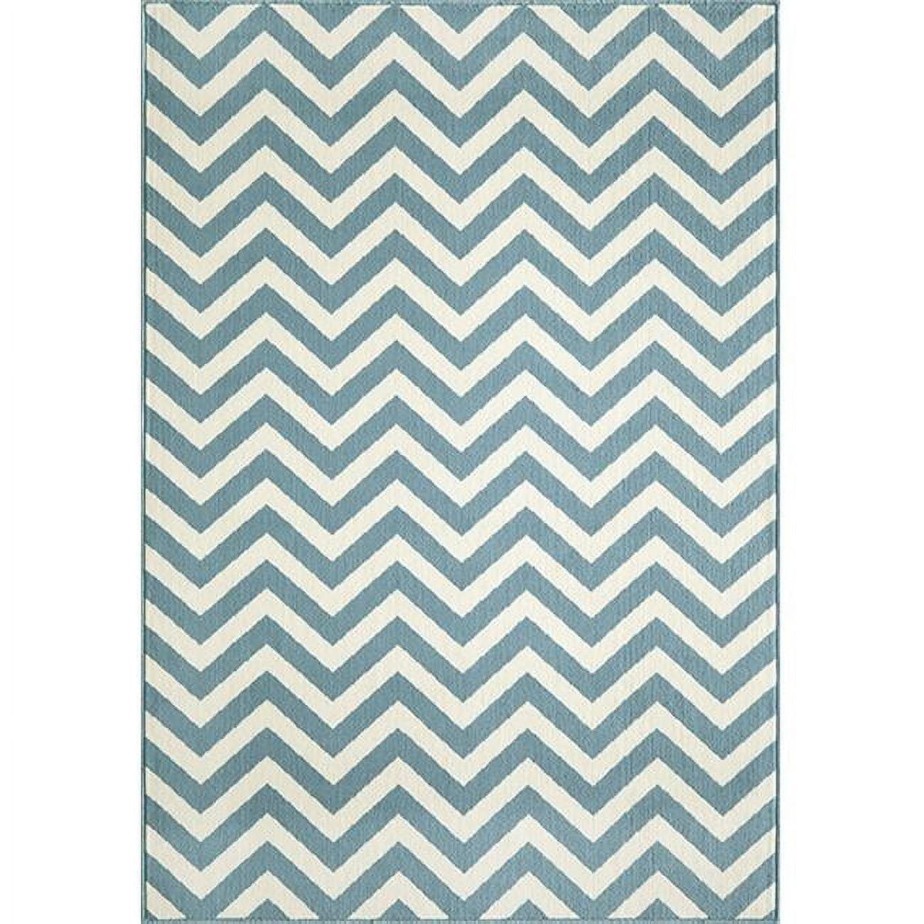 Momeni Baja Area Rugs Indoor/Outdoor Graphic Blue Area Rug, 8' x 13
