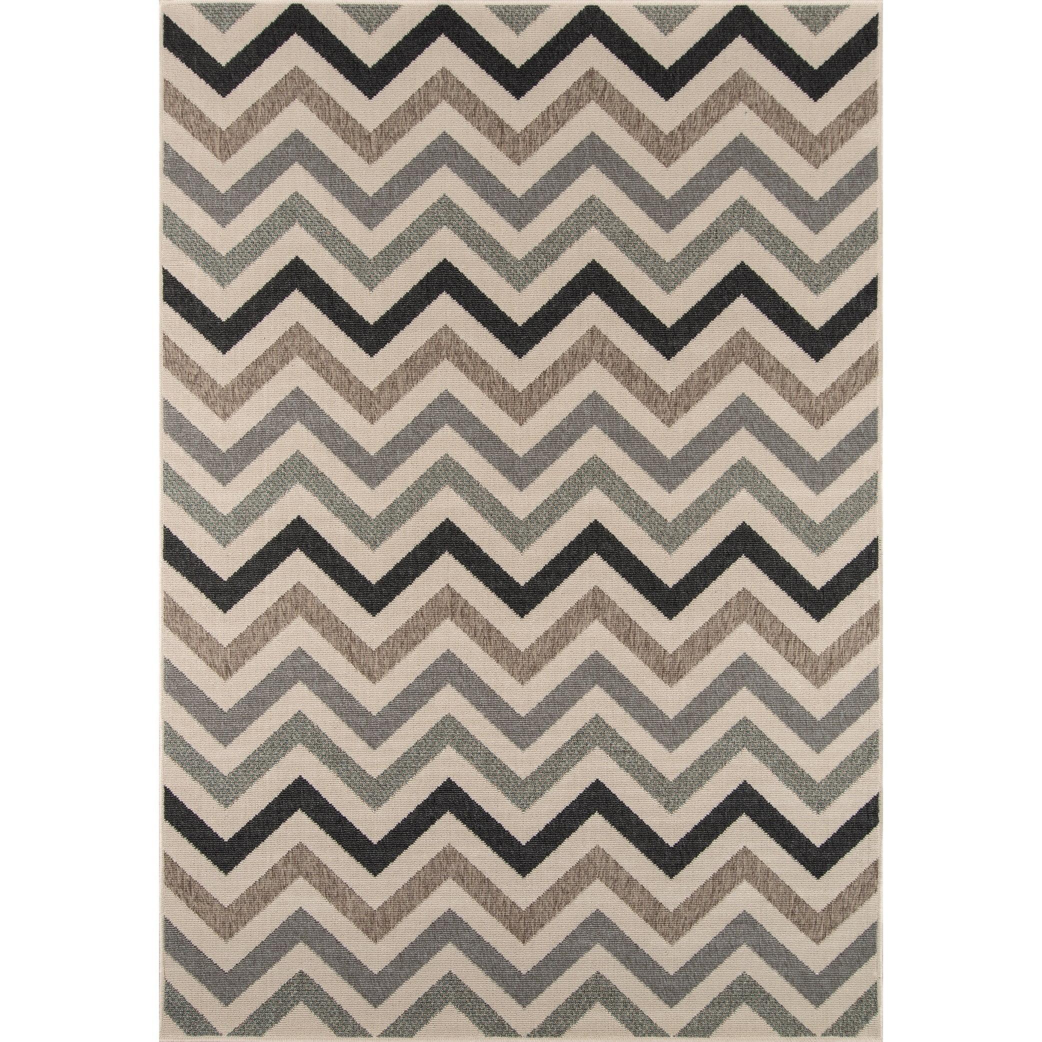 Sage Chevron Easy-Care Synthetic Area Rug 7'10" x 10'10"