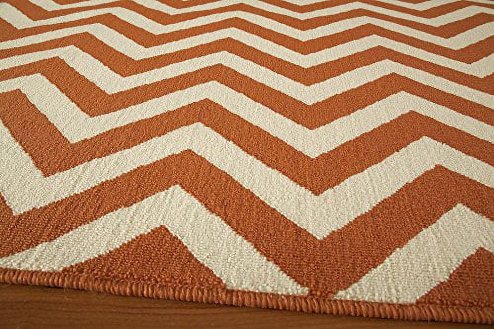 Momeni  Baja Chevron Indoor Outdoor Rug Orange 2'3" x 4'6" Graphic, Geometric, Chevron 2' x 3' Accent, Outdoor, Indoor Entryway, Kitchen, Patio Ivory