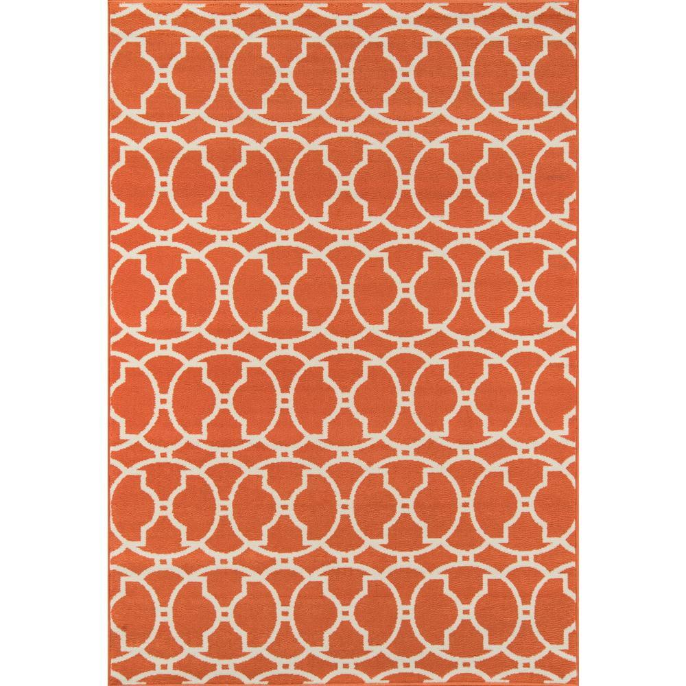 Momeni  Baja Moroccan Tile Charcoal Indoor/Outdoor Area Rug - 8'6" x 13' Orange 5'3" x 7'6" Geometric 5' x 8' Outdoor, Indoor Entryway, Patio Ivory