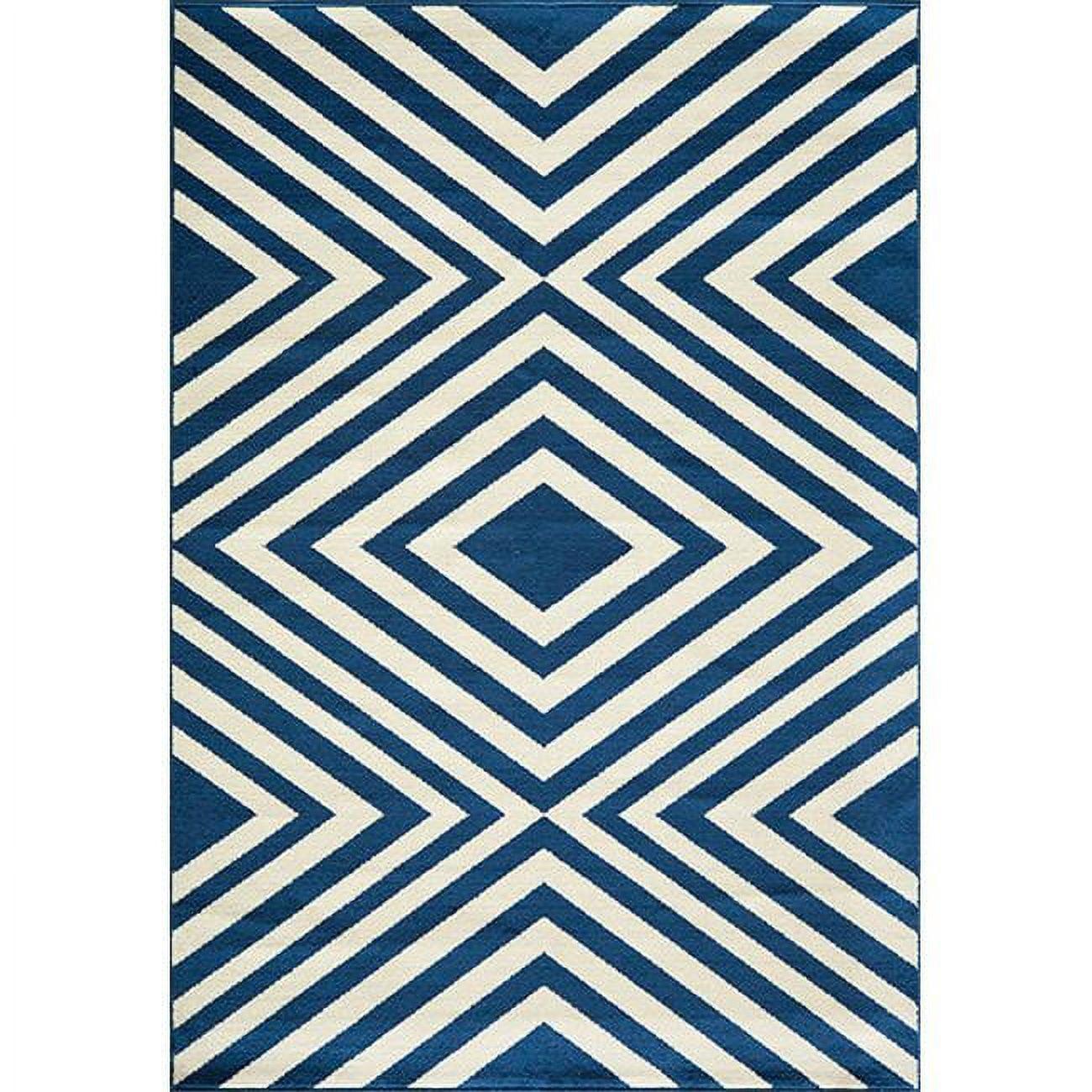 Momeni Baja Zig Zag Navy Indoor Outdoor Rug 2'3" X 7'6" Runner