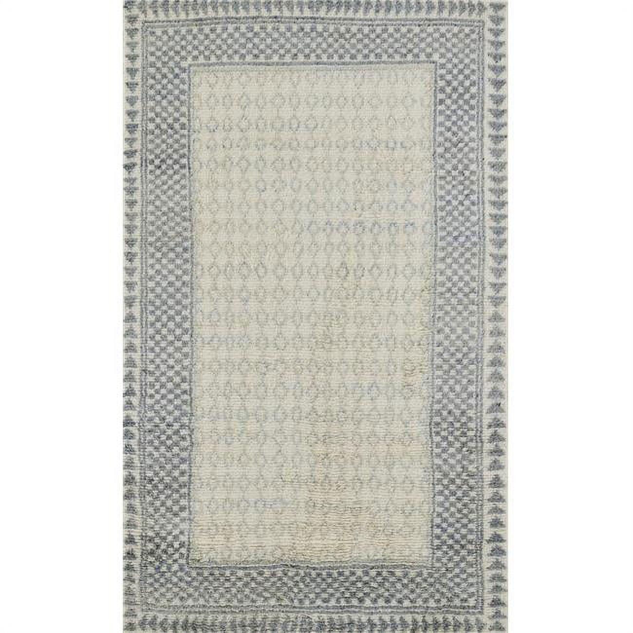 Ivory West Coast Neo-Moroccan 4' x 6' Hand-Knotted Wool Shag Rug