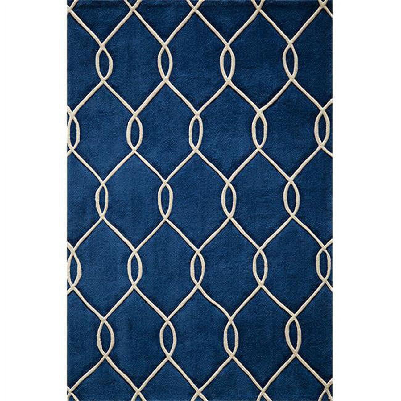 Momeni Rugs Bliss Collection, Hand Carved & Tufted Contemporary Area Rug, 3'6" x 5'6", Navy Blue