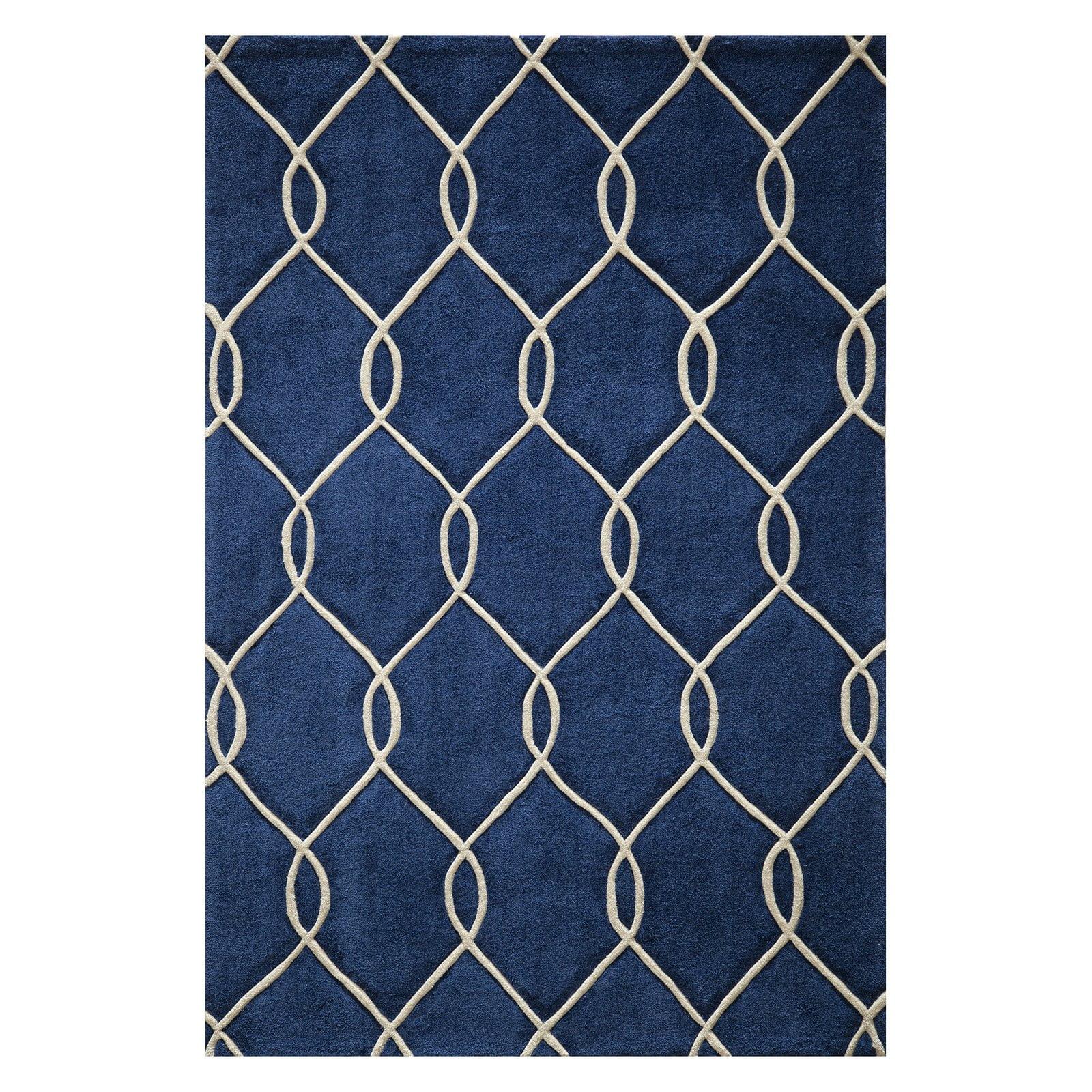 Momeni Rugs Bliss Collection, Hand Carved & Tufted Contemporary Area Rug, 3'6" x 5'6", Navy Blue