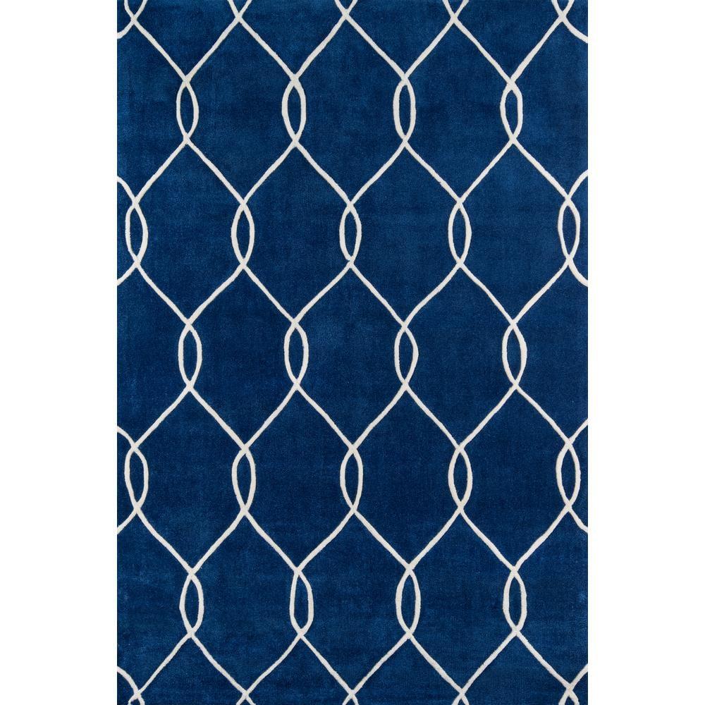 Momeni Contemporary Rectangle Area Rug, Navy, 5' X 7'6"