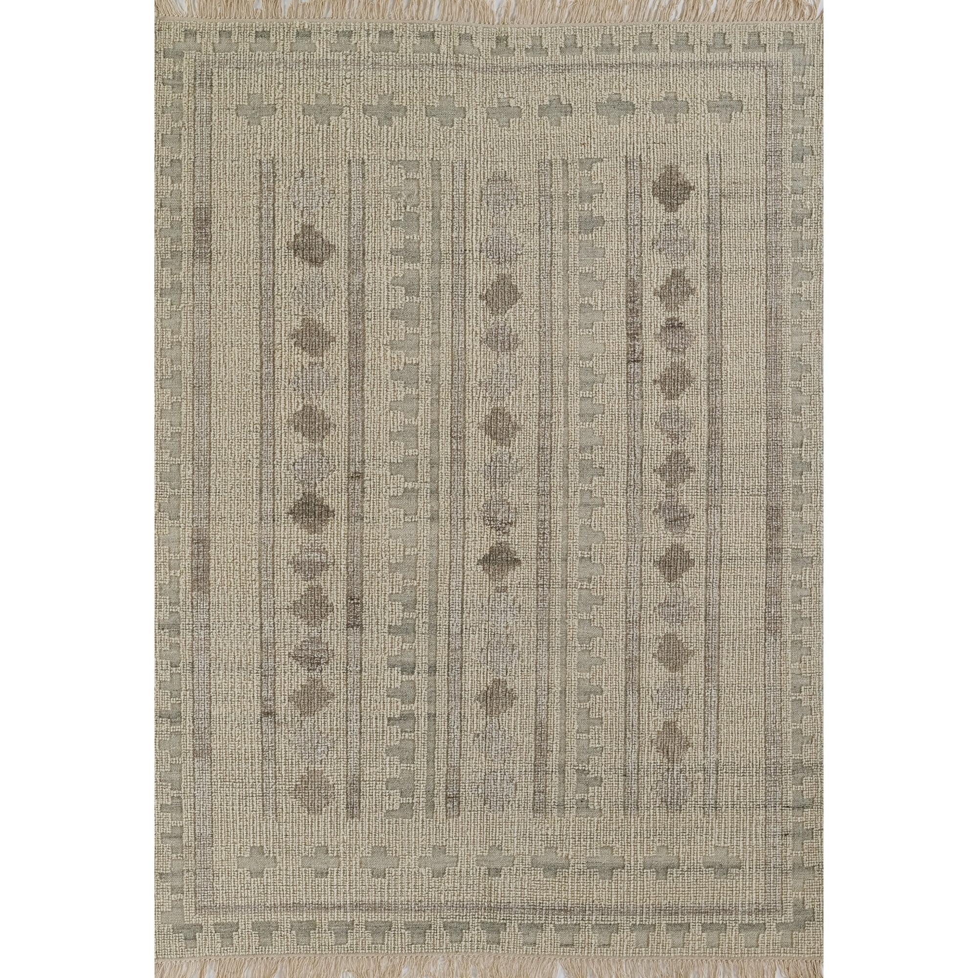 Handwoven Ivory Wool Rectangular 8' x 10' Area Rug