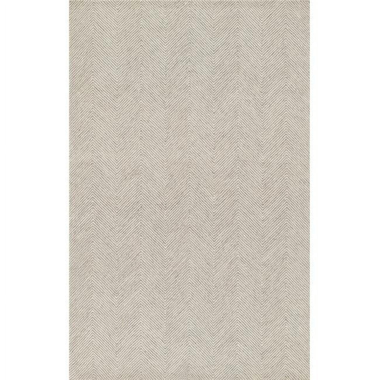 Momeni 9'x12' Charles Zig Zag Handtufted Area Rug Taupe: Wool, Low Pile, Indoor, Rectangle, Striped Pattern, Cotton & Latex Backing