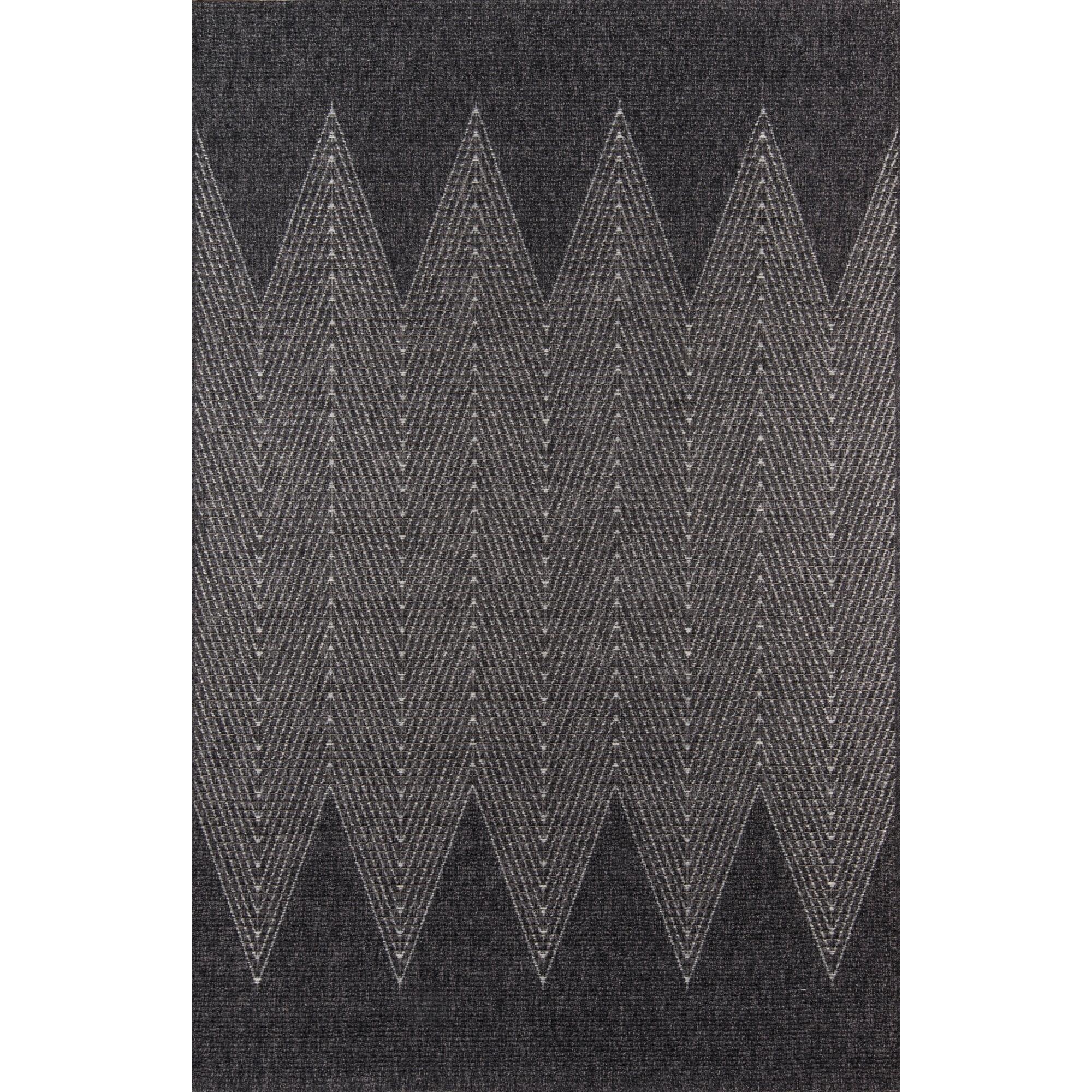 Momeni Como Polypropylene Machine Made Charcoal Indoor Outdoor Rug 2'7" X 7'6"