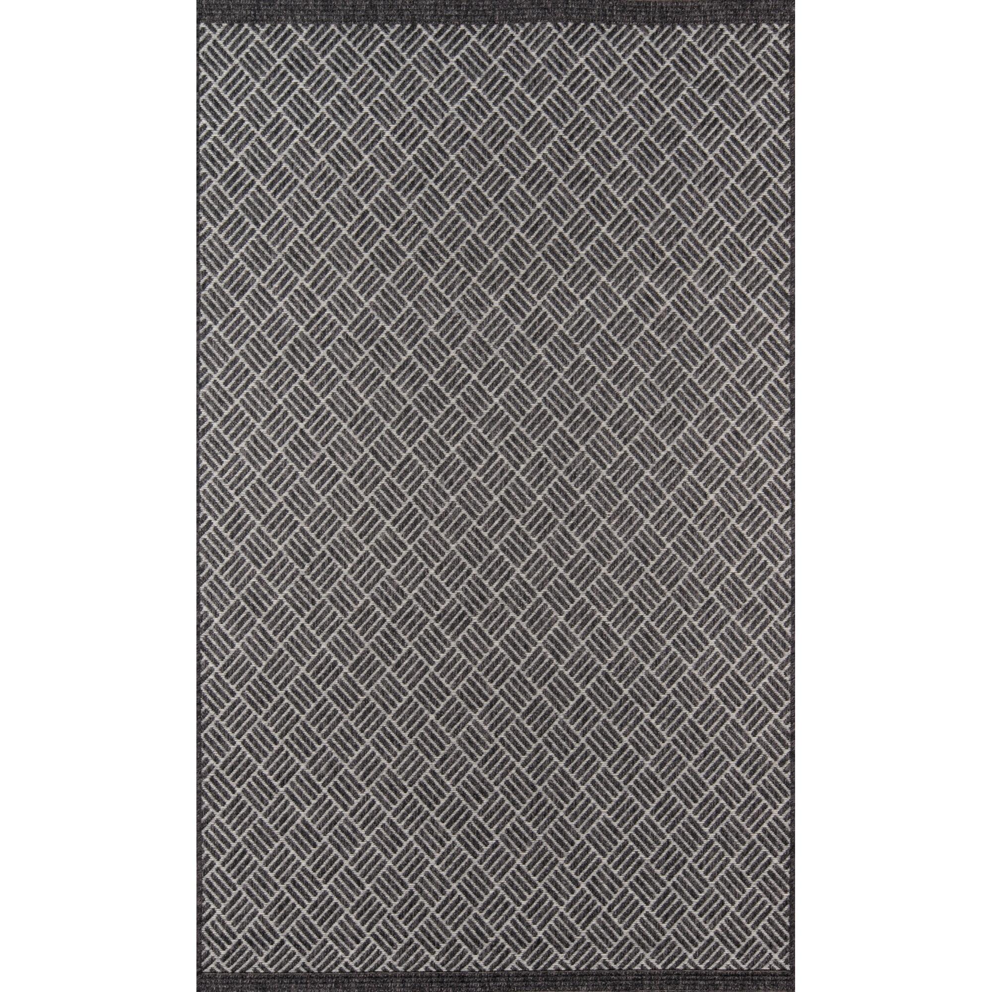 Momeni Como Polypropylene Machine Made Charcoal Indoor Outdoor Rug 2' X 3'