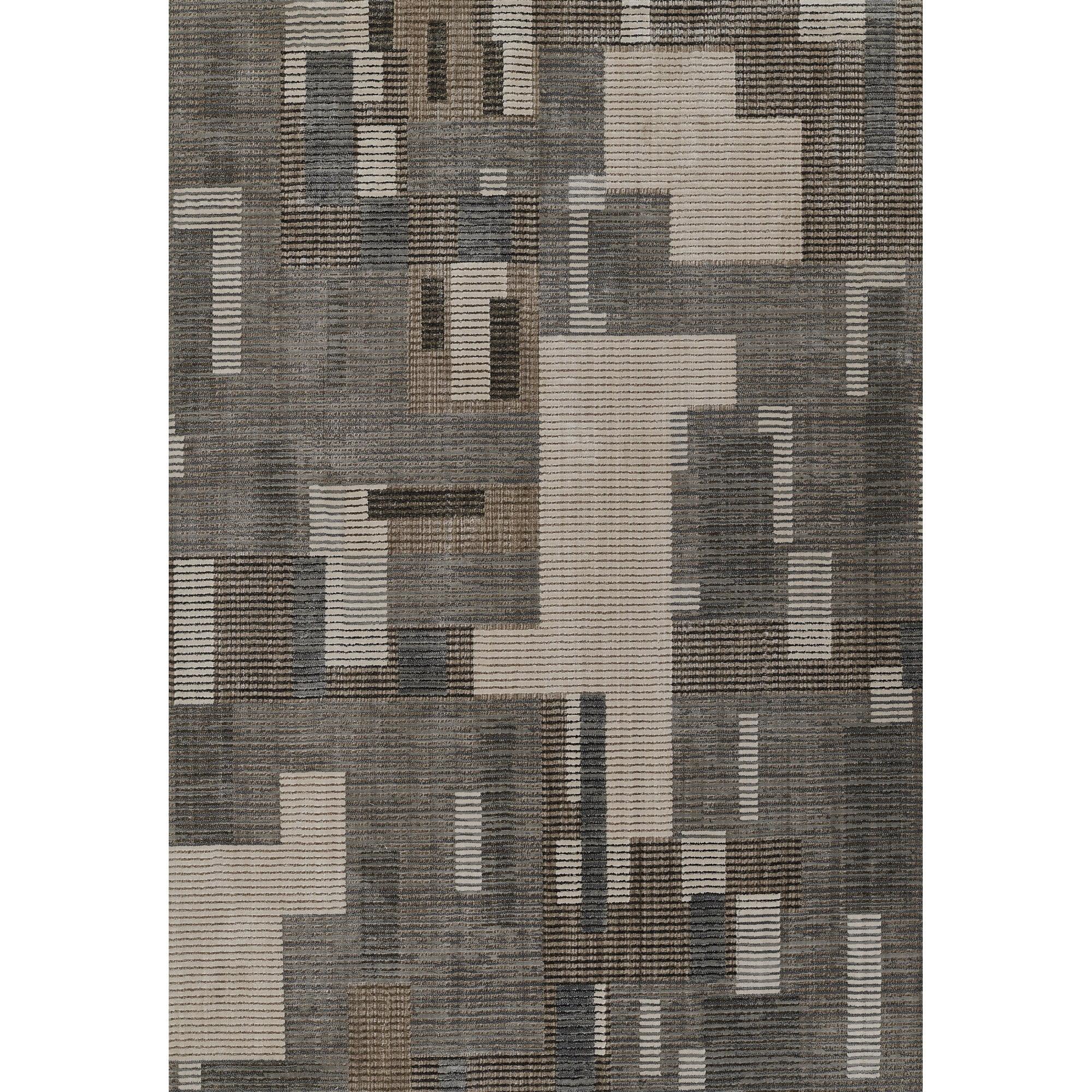 Momeni 7'10"x9'10" Noho Geometric Machine Loomed Area Rug Gray: Indoor Rectangle, Low Pile, Polyester, Classic Pattern