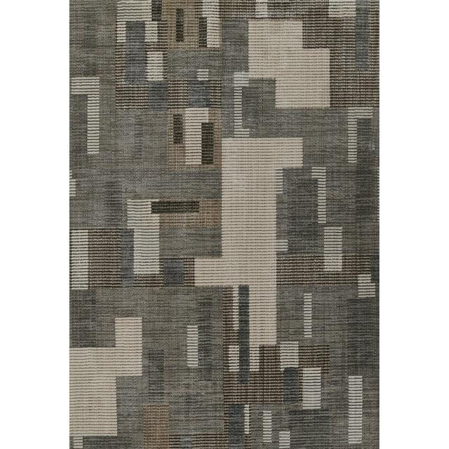 Momeni 7'10"x9'10" Noho Geometric Machine Loomed Area Rug Gray: Indoor Rectangle, Low Pile, Polyester, Classic Pattern