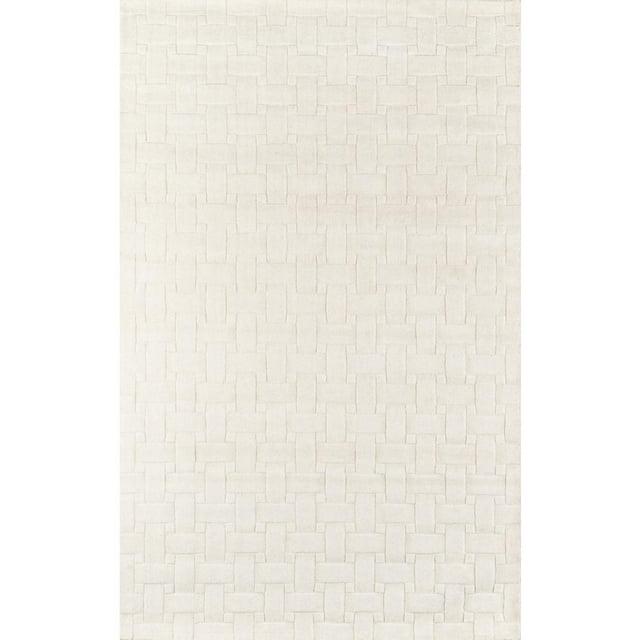 3'3"x5'3" Solid Tufted Accent Rug Ivory - Momeni: Wool Area Rug, Low Pile, Handmade, Indoor Use