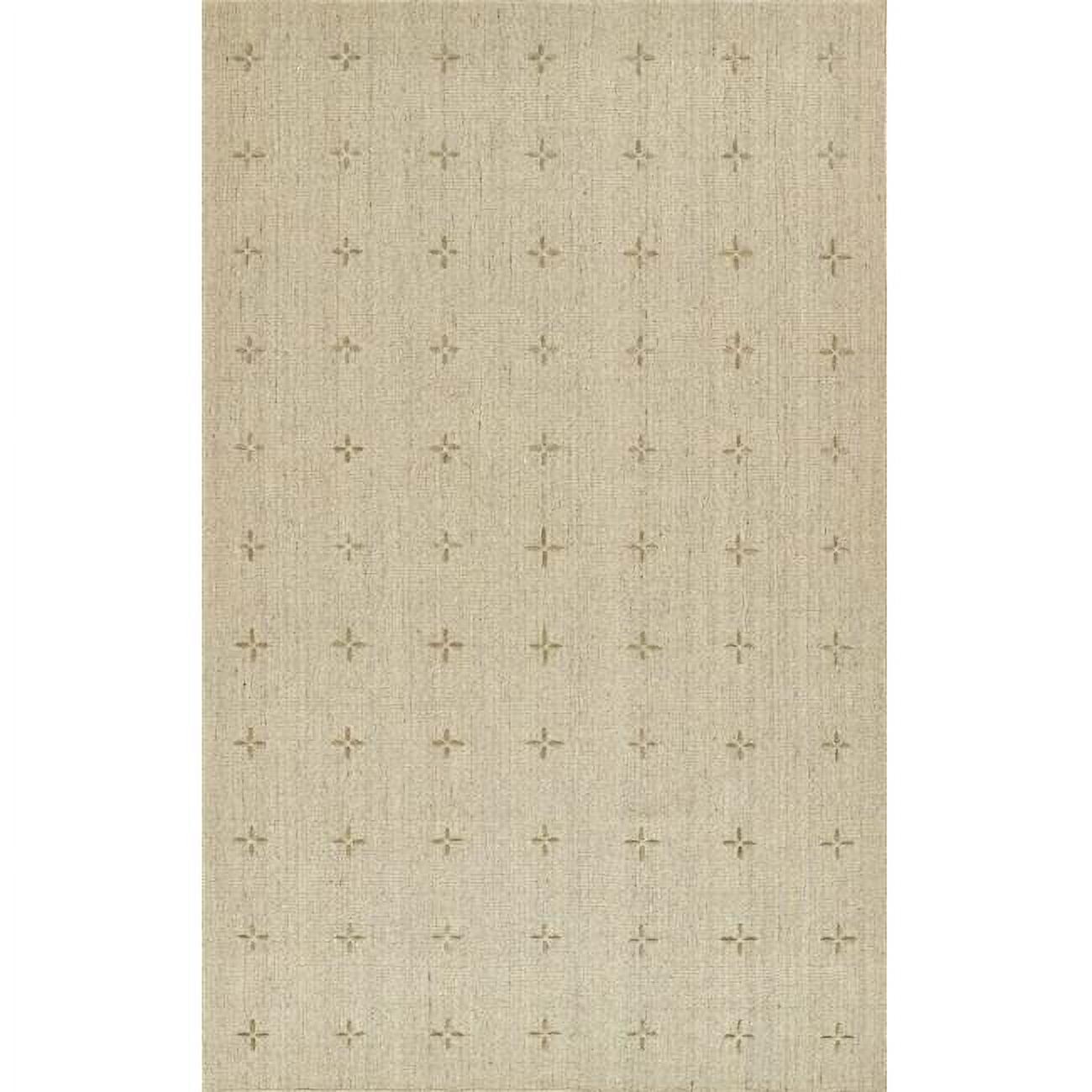Momeni 3'6"x5'6" Oliver Cross Handloomed Area Rug Natural: Geometric Wool & Polyester, Low Pile, Indoor Rectangle Rug