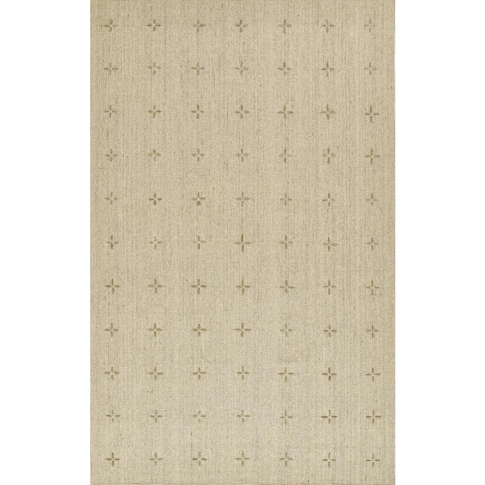 Momeni 8'x10' Oliver Cross Handloomed Area Rug Natural: Geometric Wool & Polyester, Low Pile, Handmade Indoor Rug
