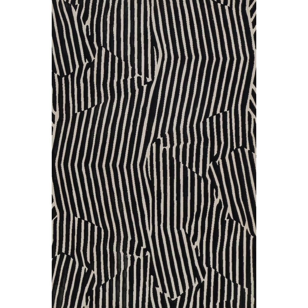 Momeni 2'3"x7'6" Xander Everly Machine Loomed Runner Rug Black: Geometric Pattern, Indoor, Low Pile, Polyester & Polypropylene